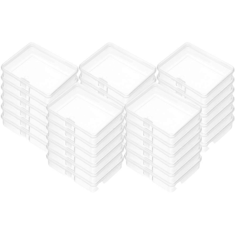 Transparent Hinged Lid Storage Boxes 120 Pcs For Organizing Small Items And Beads 4.8X5.8Cm Portable Storage Solution