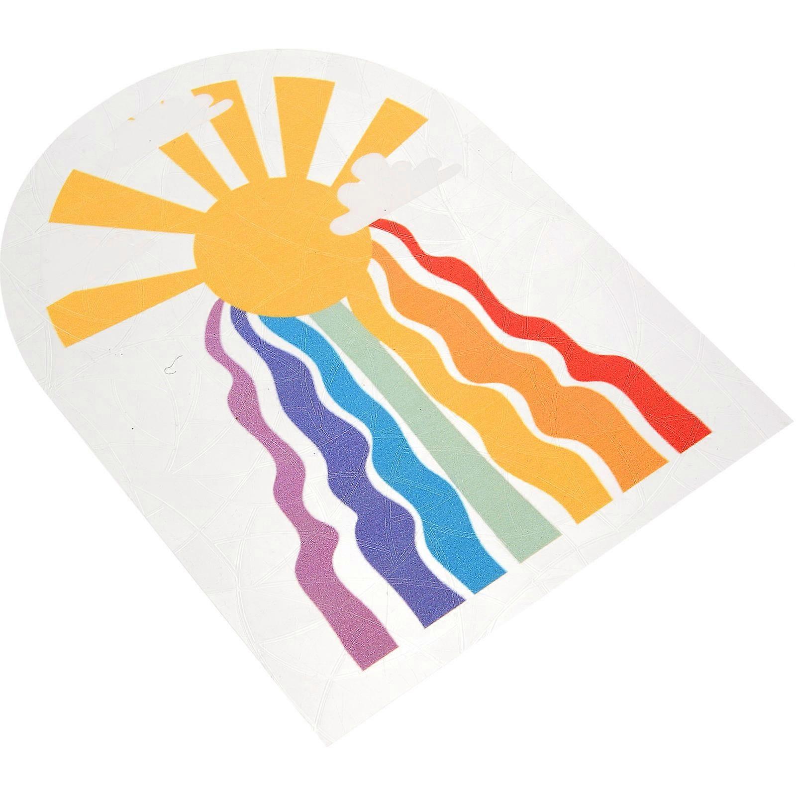 Static Window Cling 5Sheets For Window Decoration 5.9X4.4X0.2In Multi Rainbow Projection Effect