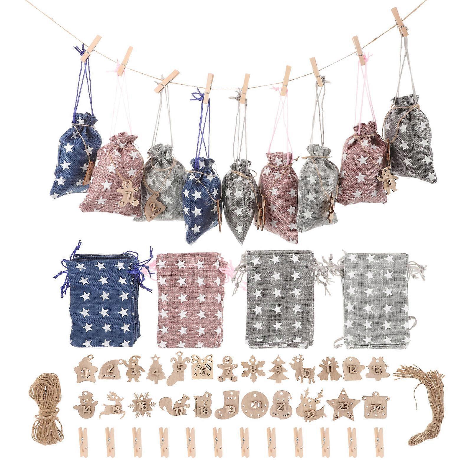 Portable Party Present Bags 4 Sets Designed For Christmas Party Suitable For Family And Friends With Rectangular Shape And Cloth Material