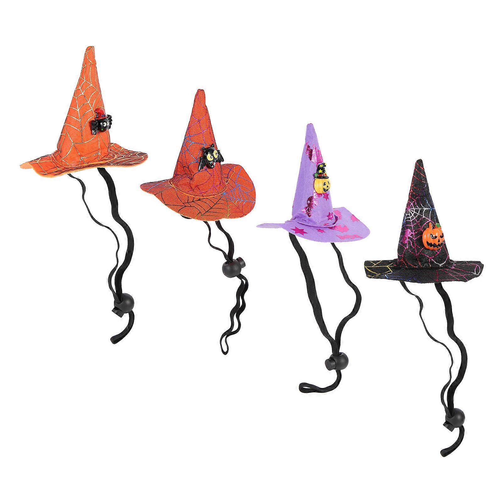 Pet Hat Decorative Multi-Function Witch Hats for 8Pcs Halloween Cat Accessory