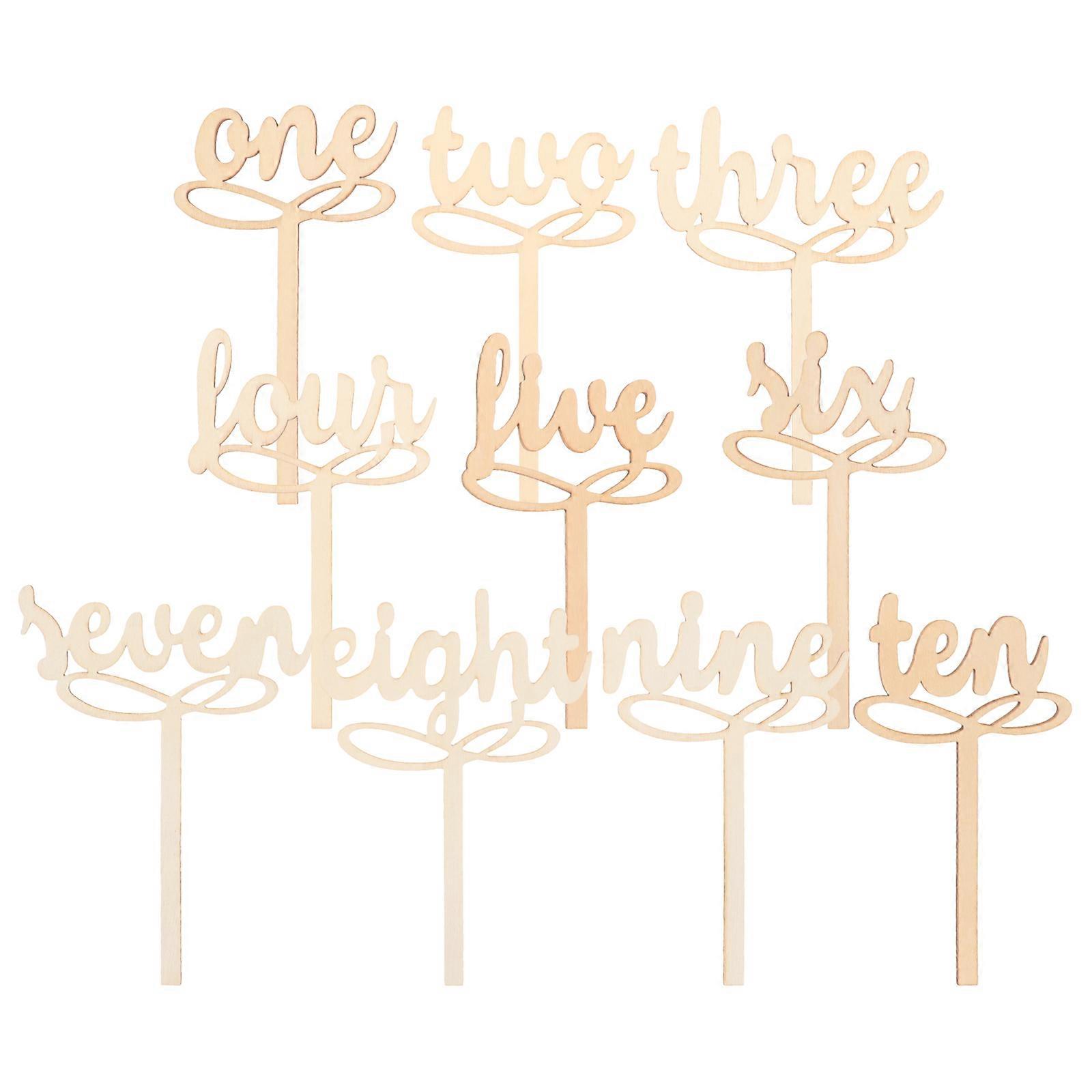 Wood Table Number Decor for Wedding Use 30Pcs Beige Sign Set