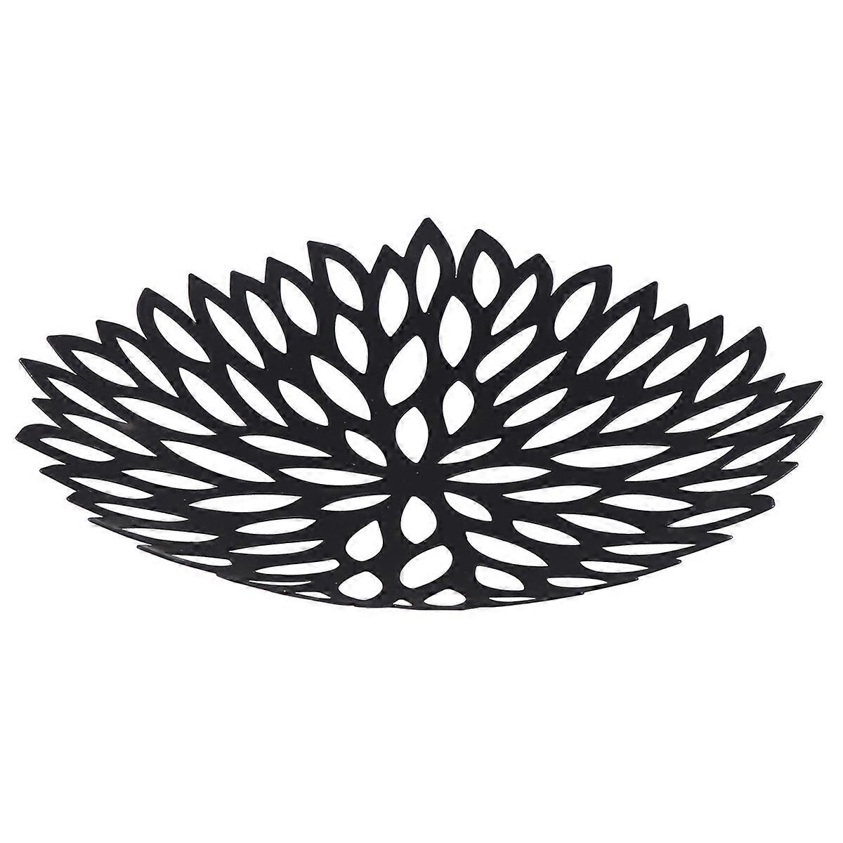 Wrought Iron Fruit Container Basket for Organizing 3Pcs Black