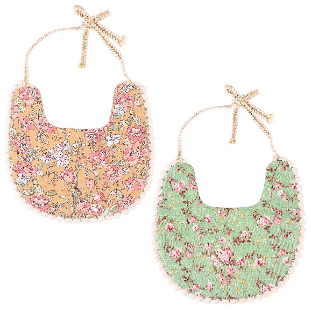 Double Layer Cotton Baby Bib Drooling Bibs for Wearing 2Pcs for Newborns
