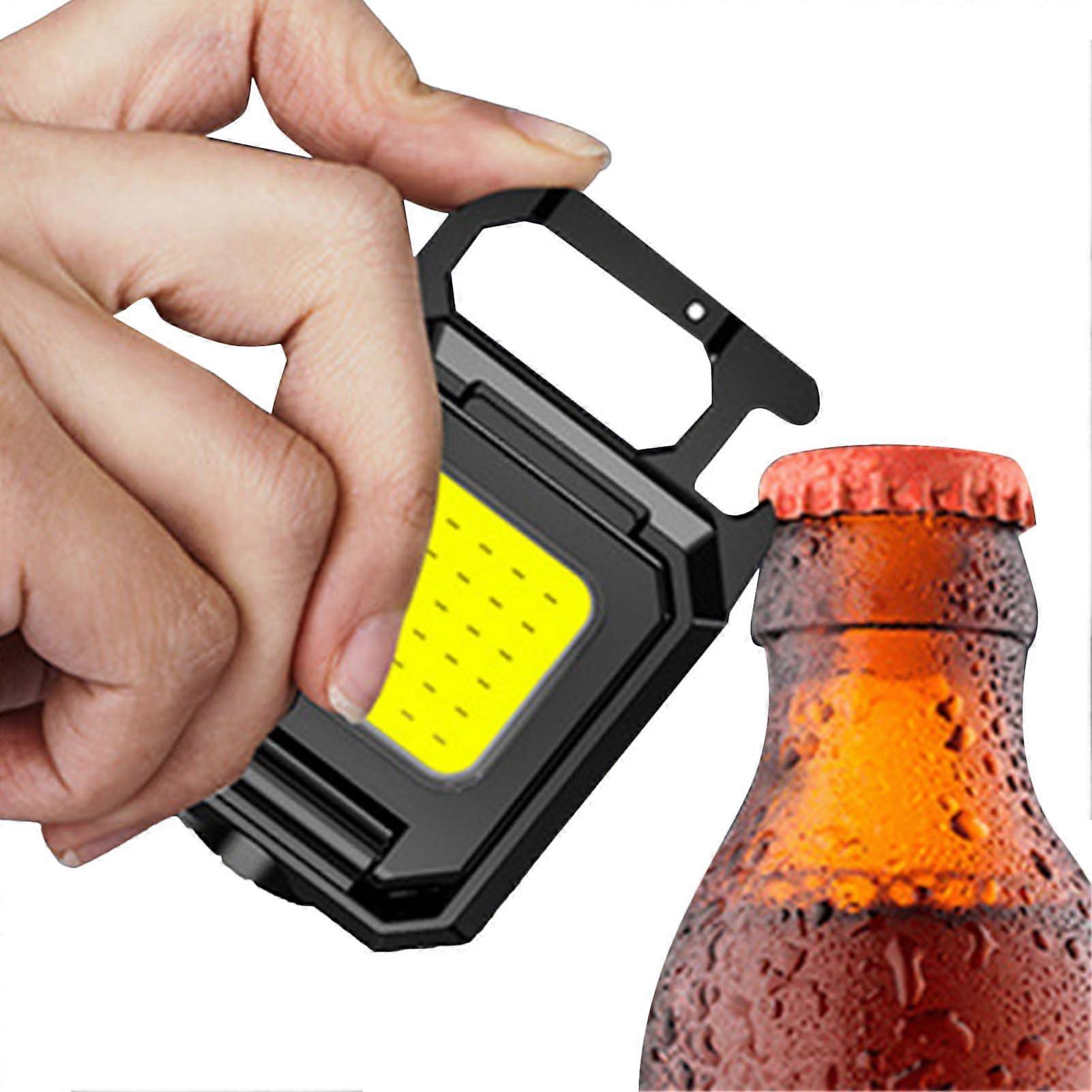 Keyring Flashlight LED Magnetic Rechargeable Lamp With Bottle Opener Waterproof Camping Gear 5 Lighting Modes