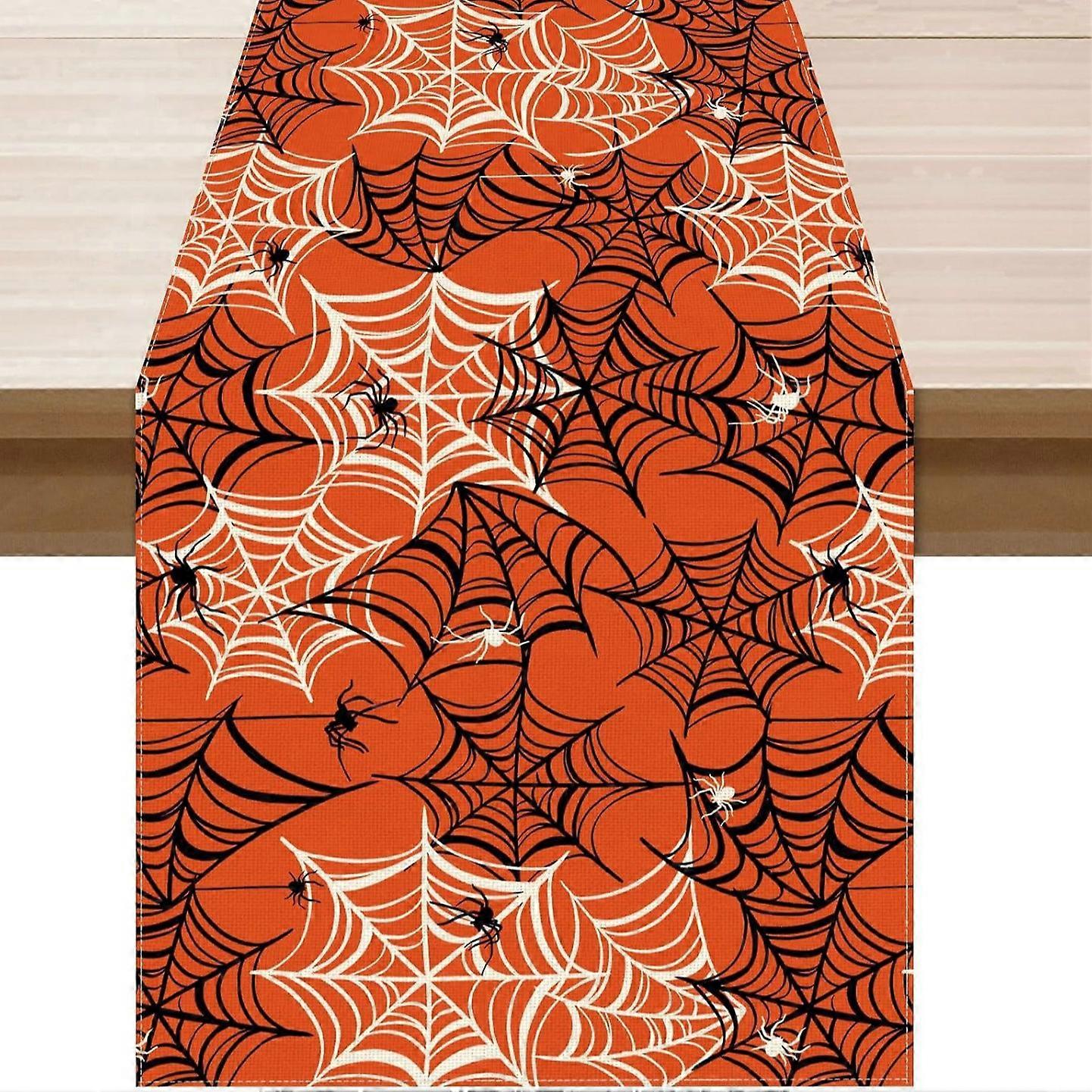 Spider Web Moth Halloween Autumn Print Tablecloth Decoration Small Tablecloth Linen Table