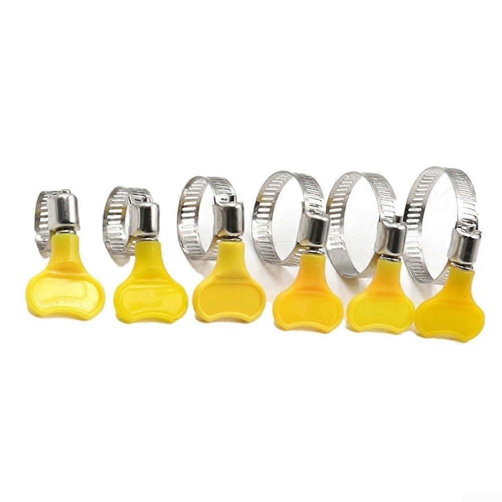 Hose Clamps Adjustable 1038mm Range Yellow Grip Handle 10 Pieces 2232mm