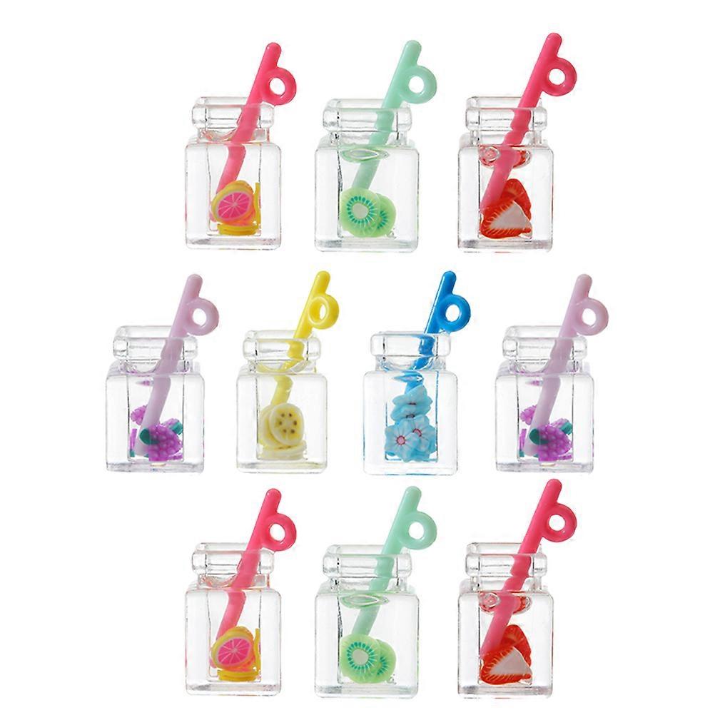 دلايات زجاجات شاي الفاكهة الزجاجية للحرف اليدوية، 20 قطعة، دلايات بألوان متنوعة