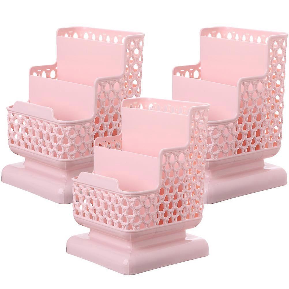 Cosmetic Display Cases Desk Makeup Organizer for Storage 9Pcs Pink Tabletop Storage
