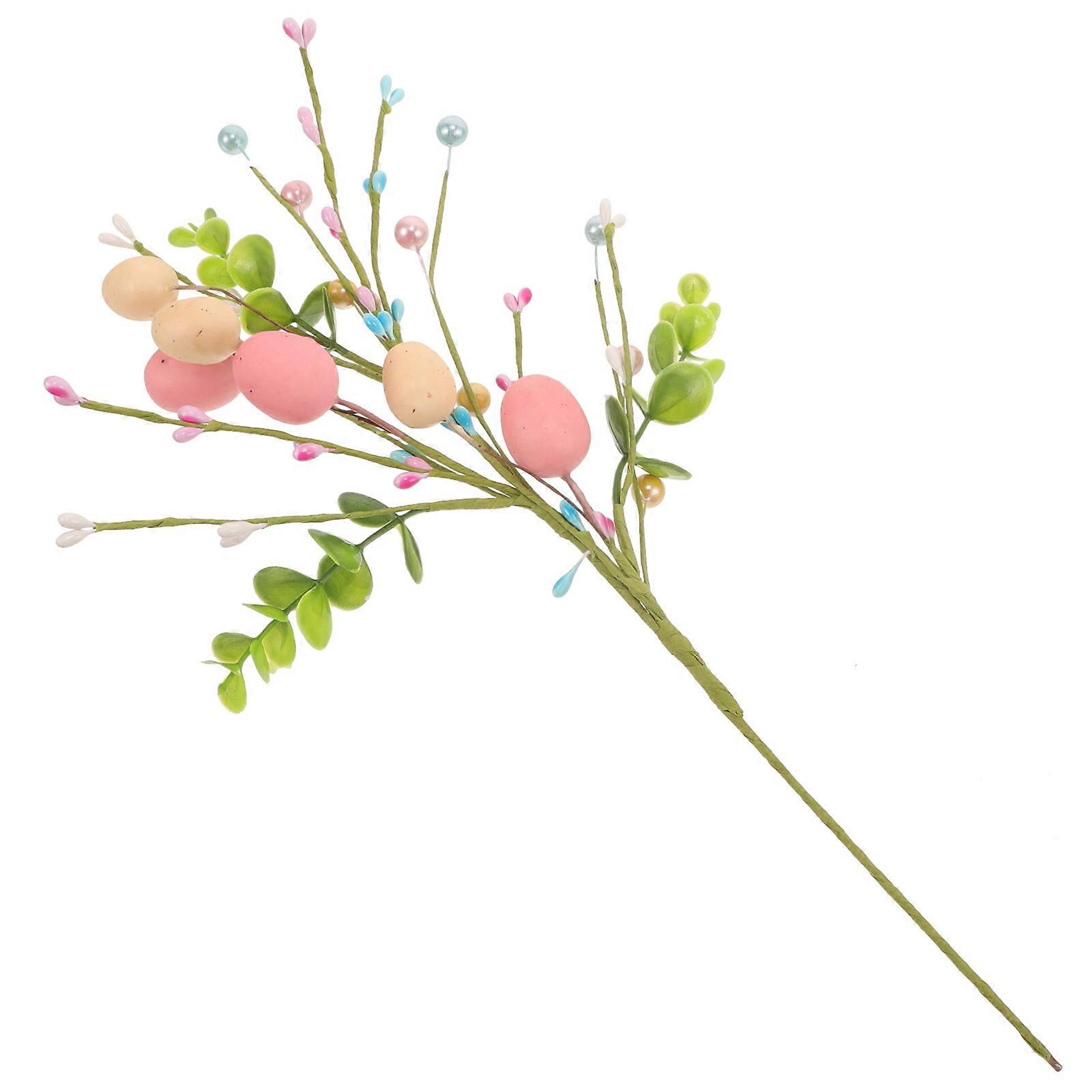 Easter Egg Bouquet Decoration 4Pcs Multi Colored Artificial Egg Branches For Home Easter Decor And Themed Parties