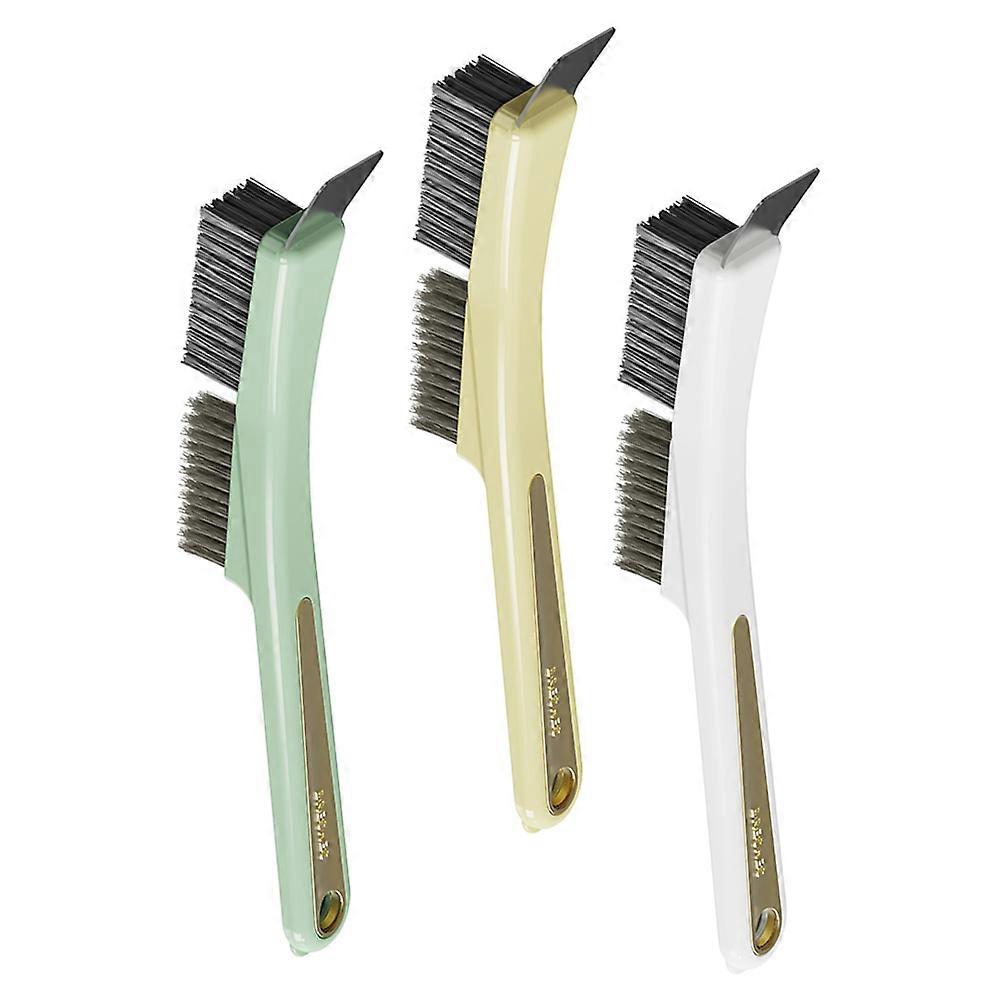 Kitchen Scrub Brush Set for Effective Oil Stain Removal and Gap Cleaning with Abs Material in Assorted Color 3Pcs