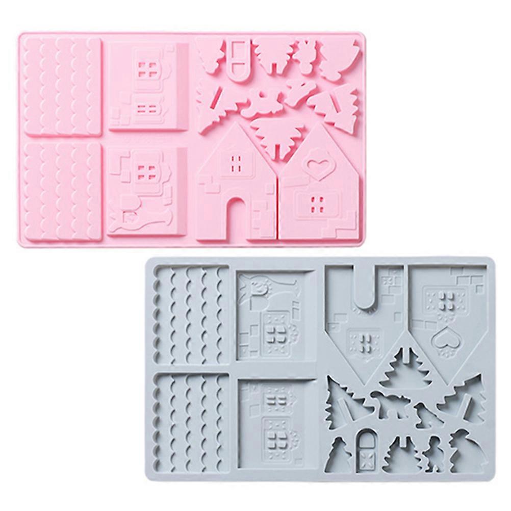 Gingerbread House Silicone Baking Mold for Food Making 4Pcs Set