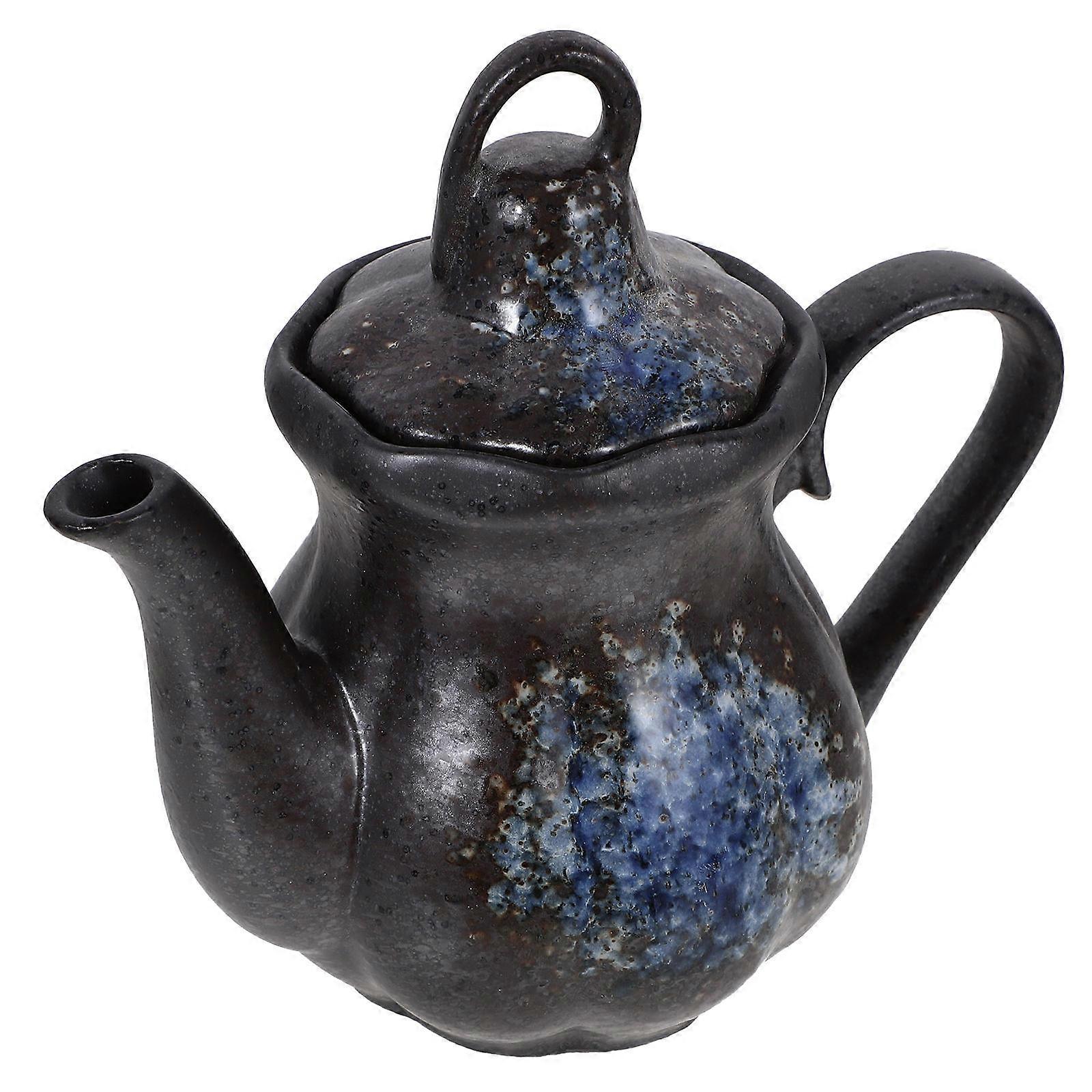 Ceramic Vinegar Bottle for Kitchen Sauce Dispenser 4Pcs Black Set