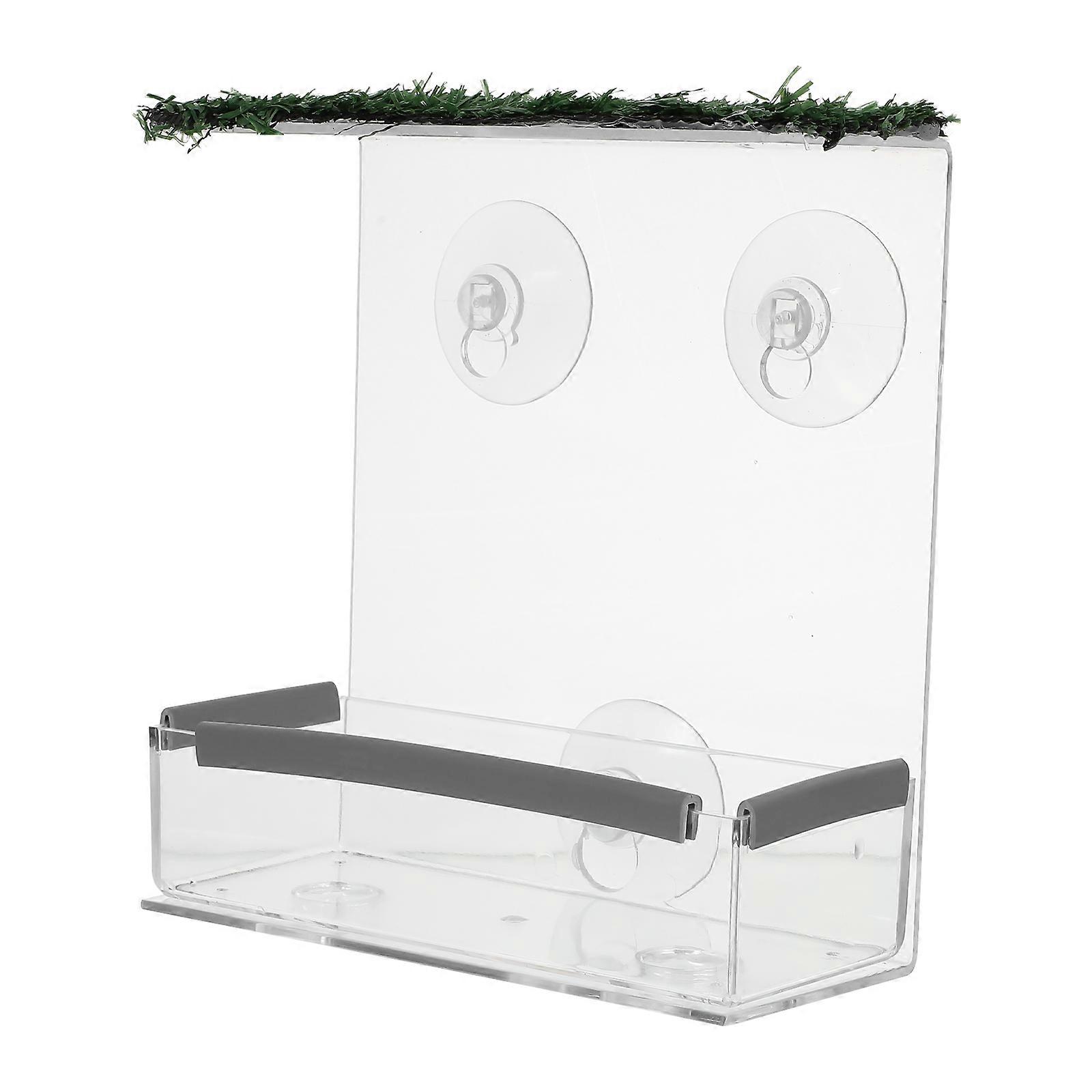 Bird Food Case Acrylic Bird Feeder for Feeding 3Pcs with Suction Cups