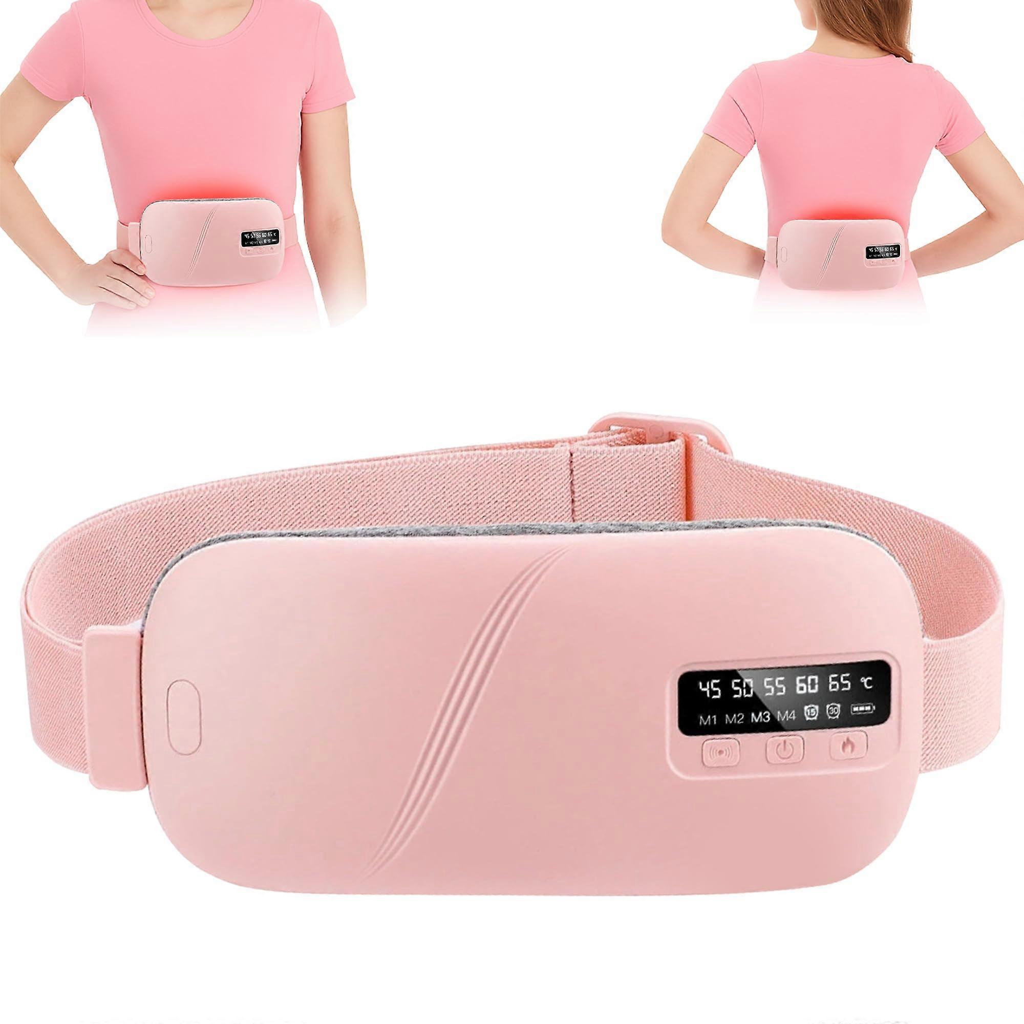 Heat Pad For Period Pain Relief Electric Heating Pad With 5 Massage Modes Back Pain Cramps Rechargeable Heating Pad