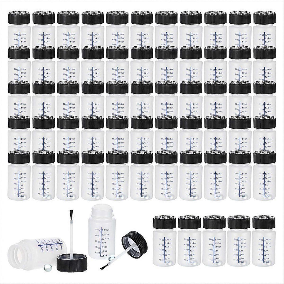 60 Pcs 50ml Touch Up Paint Container - Empty Paint Touch Up Bottles with Brush,and Mixing Balls for