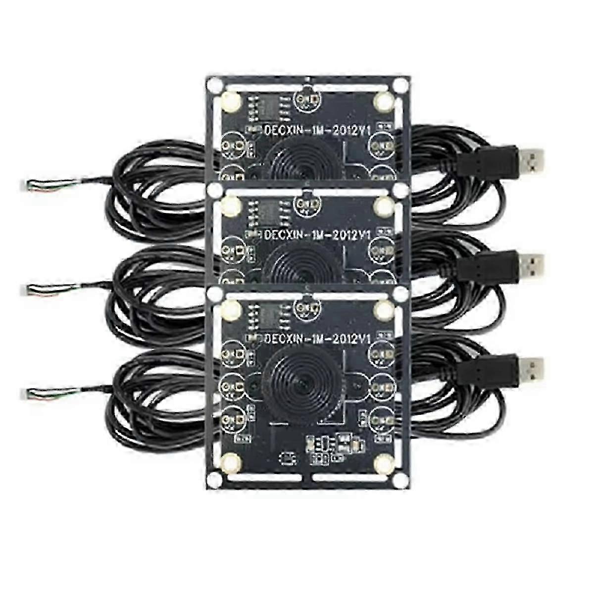 3PCS 100 Degree Camera Module 1MP OV9732 1280x720 USB Free Driver Manual Focus,with 3+2 Meter C