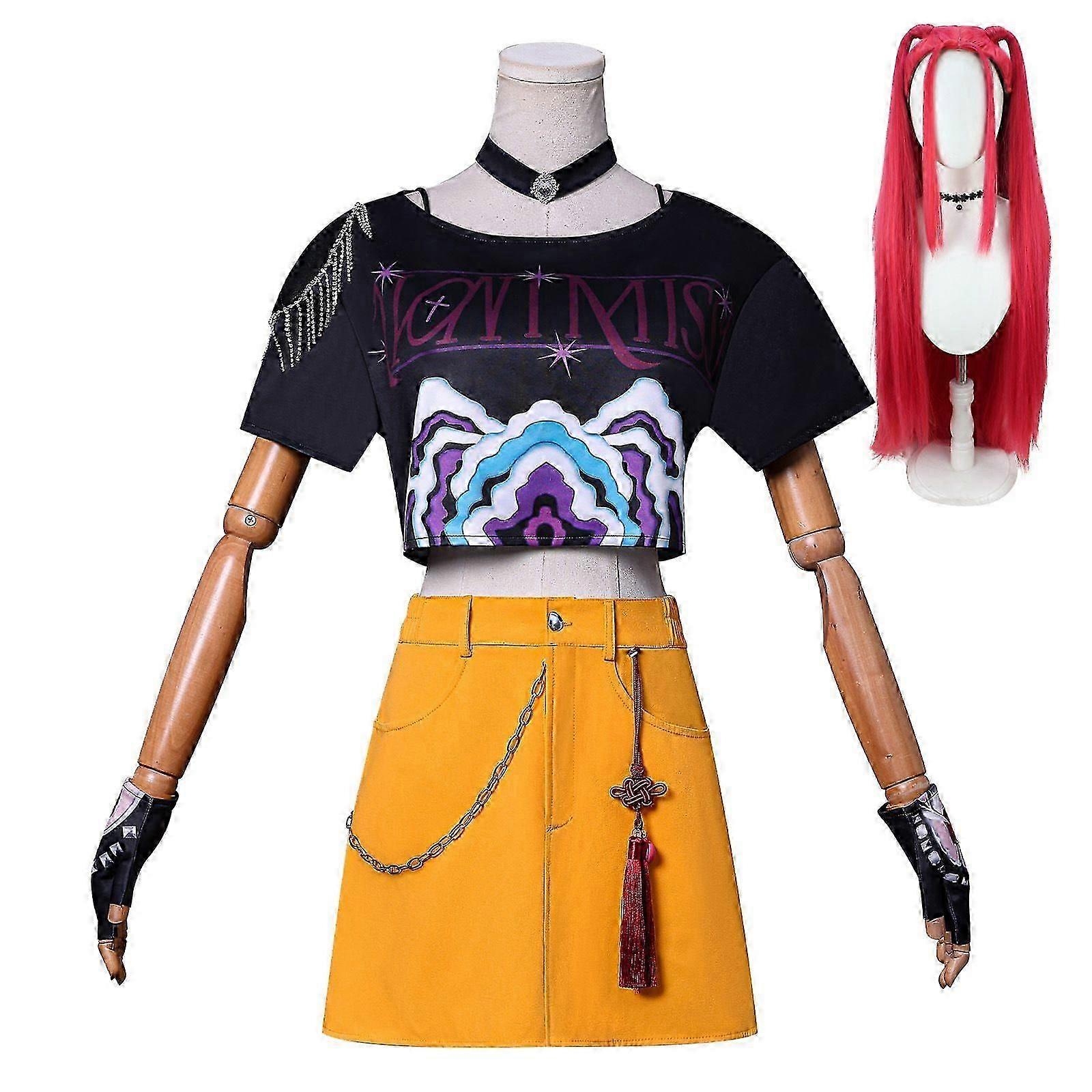 KPop デーモンハンターズミラコスプレコスチュームセットハロウィンパーティーファンシードレスレディース