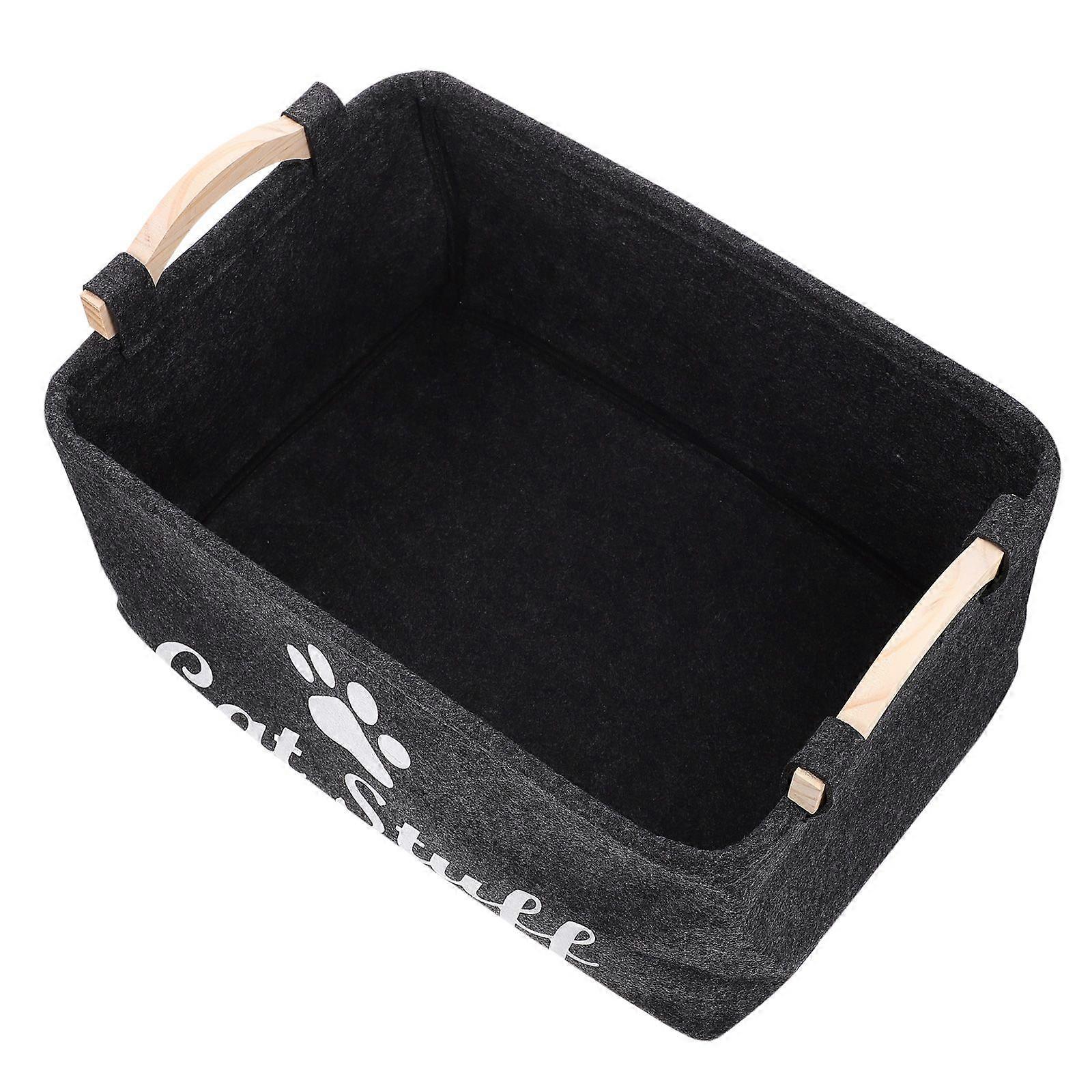 Pet Toy Storage Bin Dog and Cat Accessory Felt Basket Chest Organizer Container