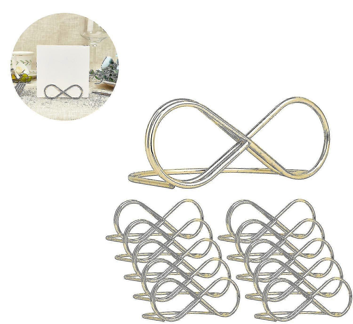 10pcs Gold Iron Message Clip Table Number Holder Stand