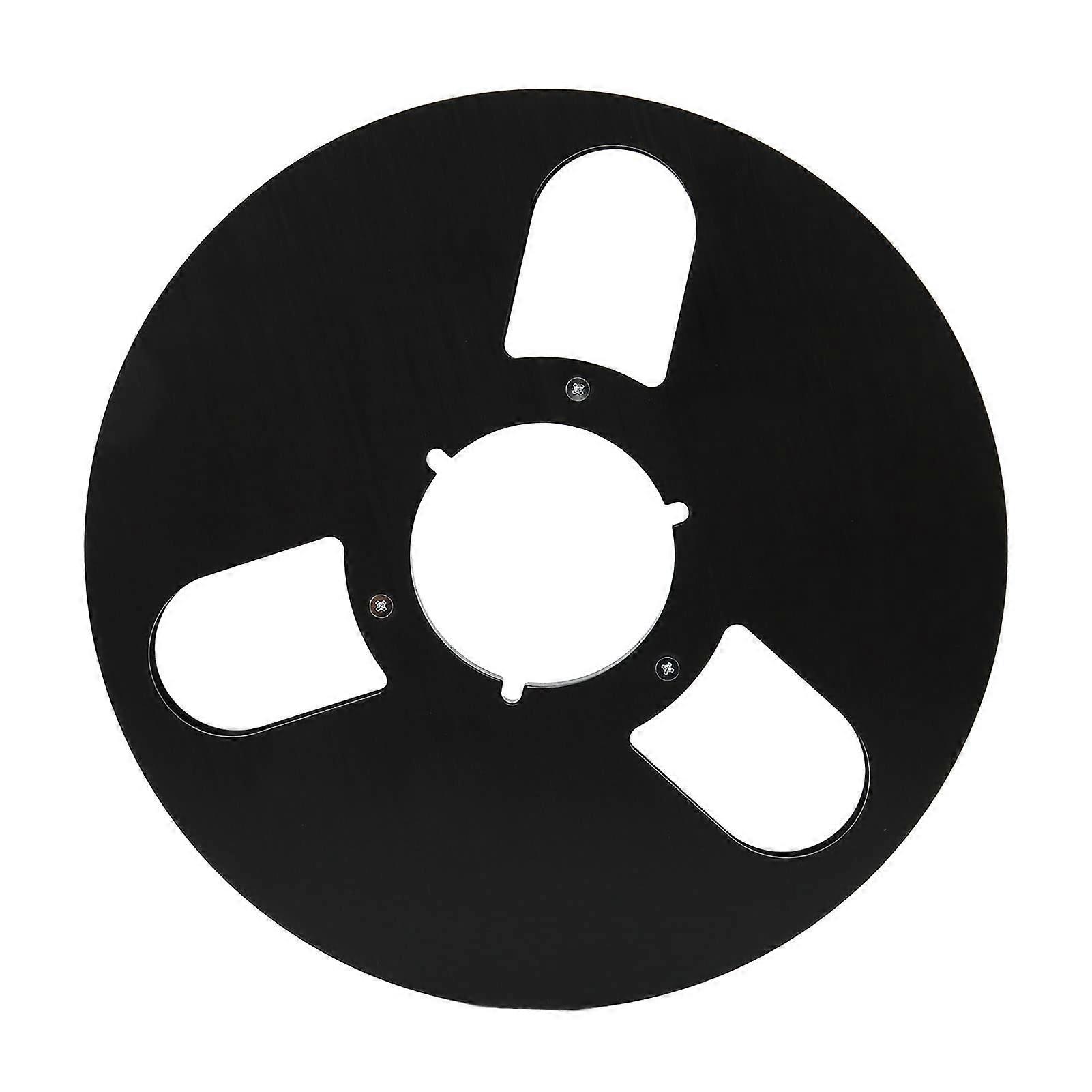 Take Up Reel 10Inch Empty Aluminum Alloy To Reel Hub 1/4 Bore NAB Reel For Tape Recorder Black