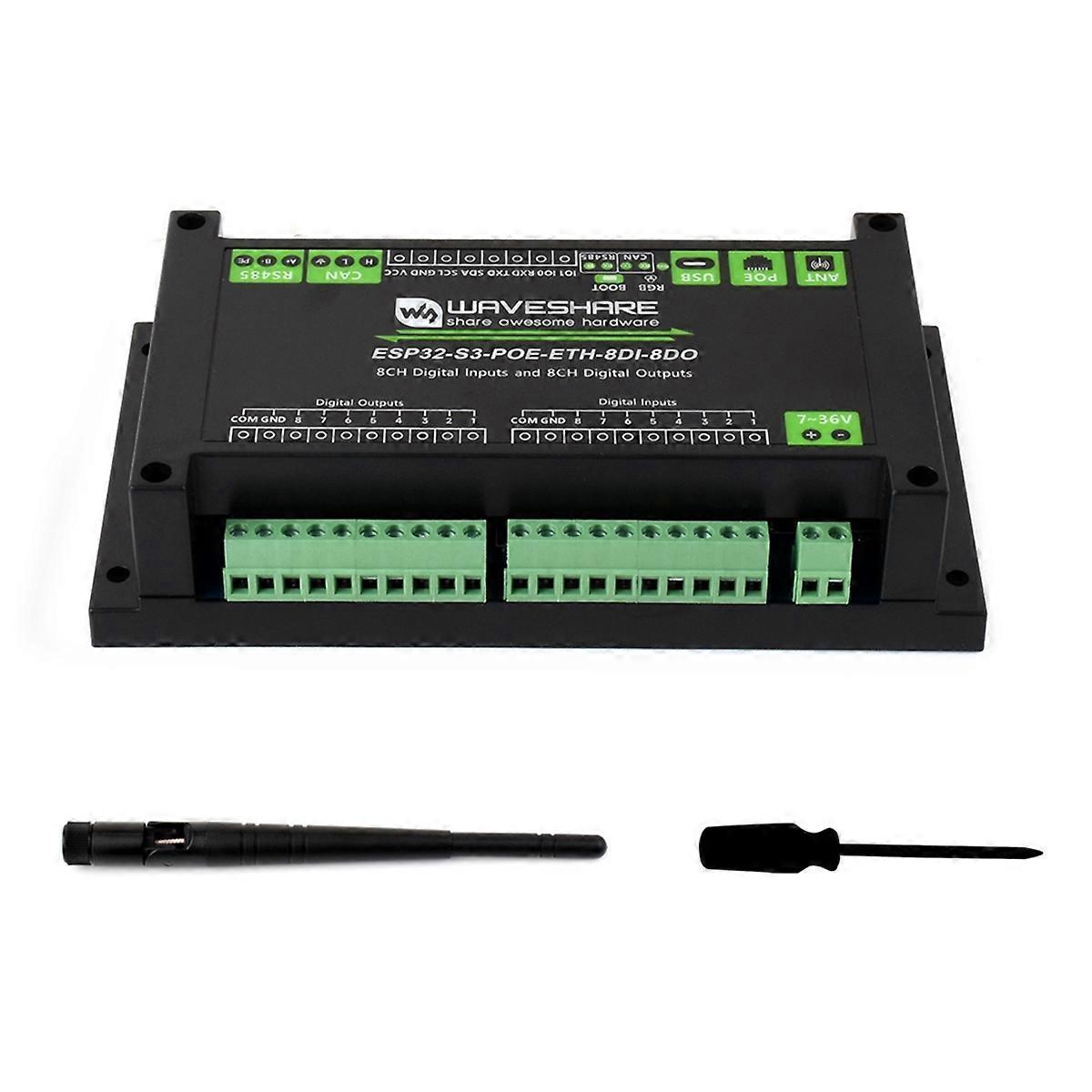 ESP32-S3: Industrieller 8-Kanal-Controller, Onboard-PoE-Modul, mit WiFi, Bluetooth, CAN, IoT, RS485 und RJ45, ETH POE