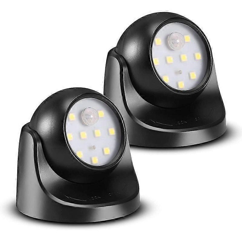 Led Spotlight With Motion Sensor, 2 Wireless Led Floodlight Units, 150 Lumen, Removable Sphere, 360 Degree Rotation And Tilt