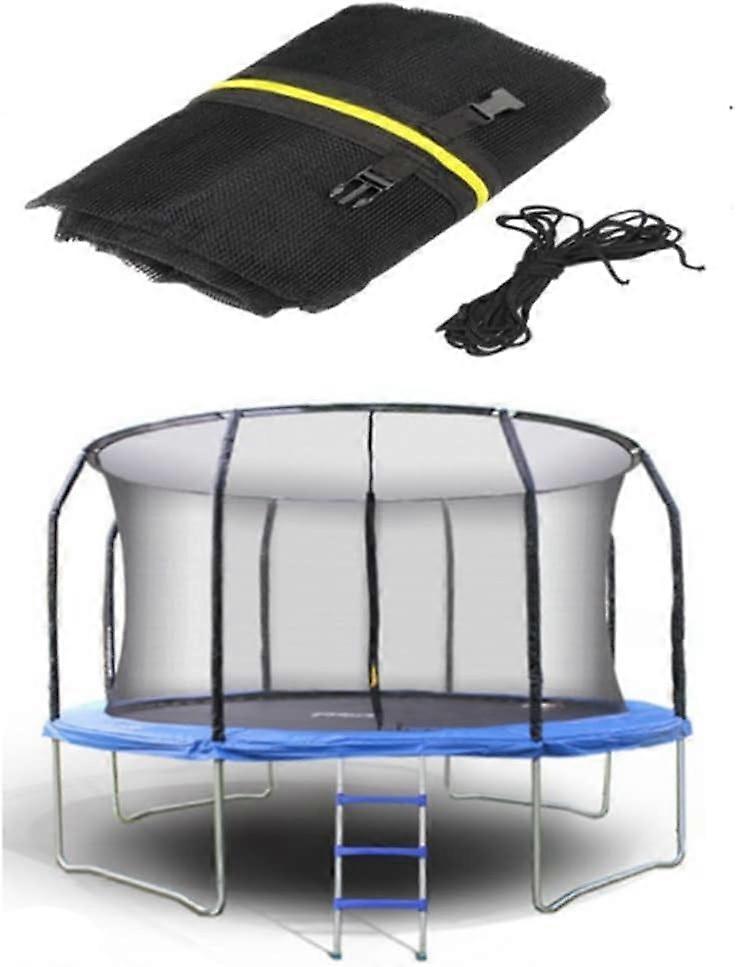 Trampoline Safety Net Nylon Protective Net Replacement 12 Ft 8 Poles Black