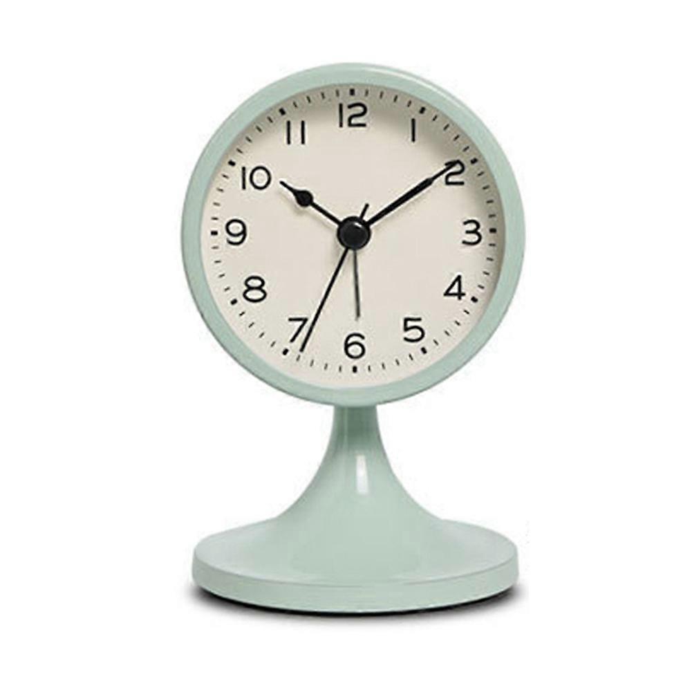Nordic Metal Round Alarm Clock, Silent Table Clock, Home Decor D