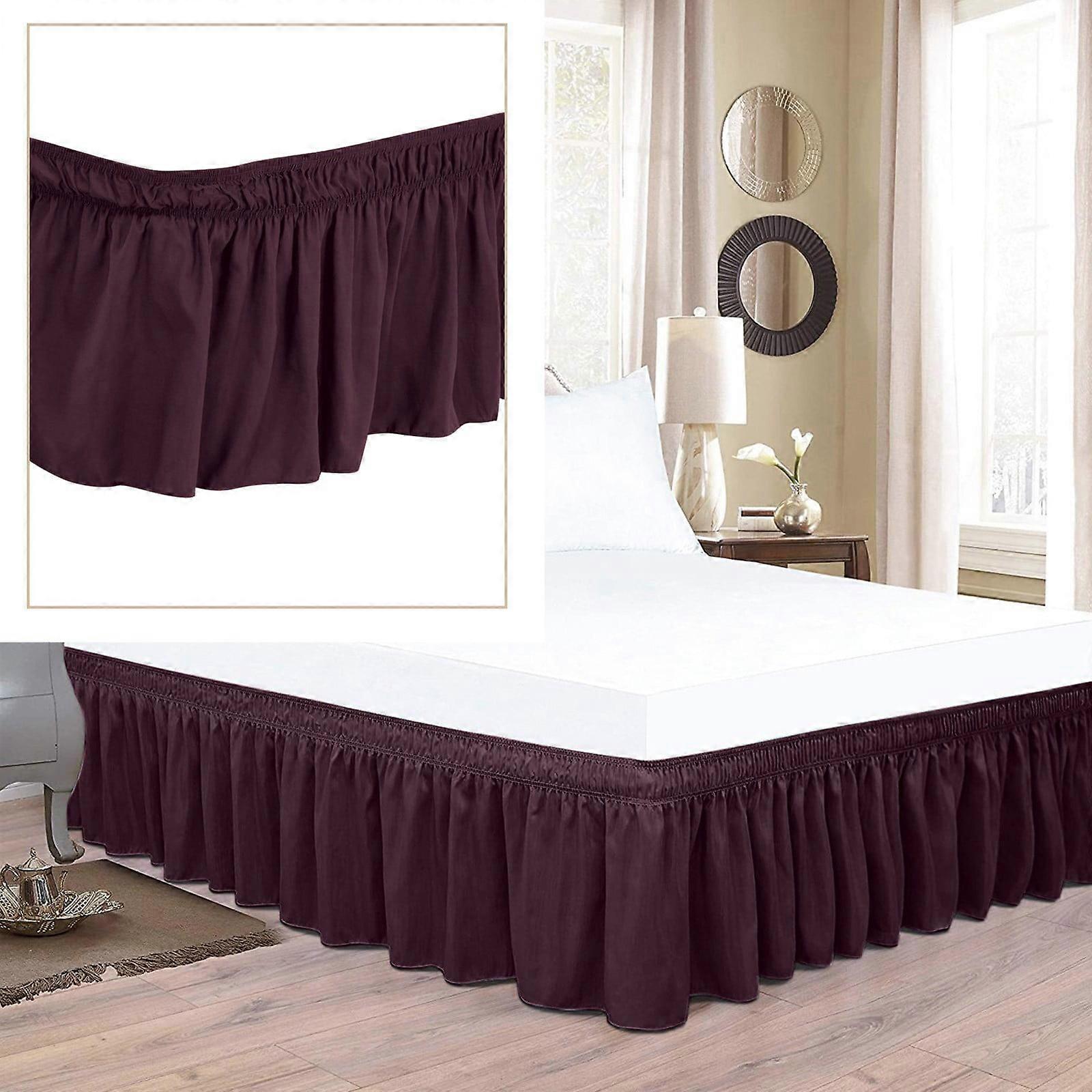 Solid Color Bedding Elastic Bed Apron Dust Proof Bedspread Non Bed Skirt *Red Home Essentials