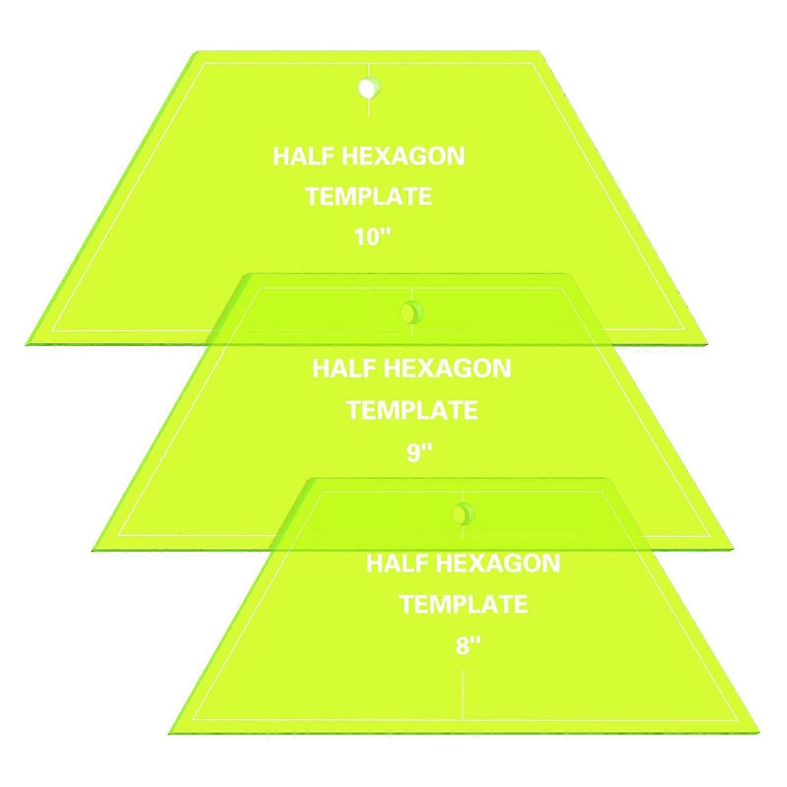 Half Hexagons Quilting Template Ruler Easy Using Patchworks Quilting Supplies for DIY Sewing Craft
