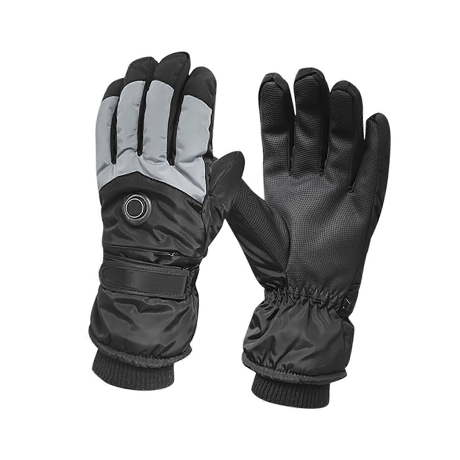 Fast Heating Rechargeable Battery Gloves Touch Panel Consistent For Freezing Weather  10℃ To  30℃ Impermeable Winter Accessories  Gray black