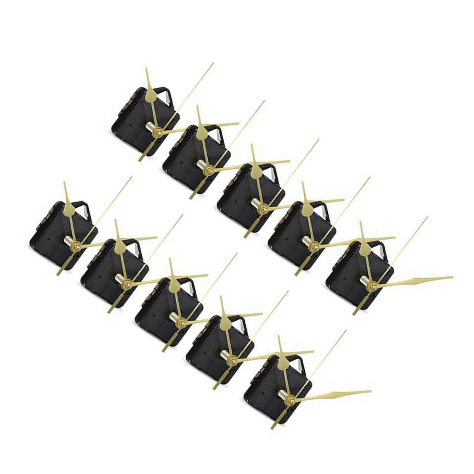 Wall Clock Repair Part DIY Wooden Clock Mechanism with 10 Sets Clock Hands Low Noise Movement 23.5mm Shaft Length Multicolor