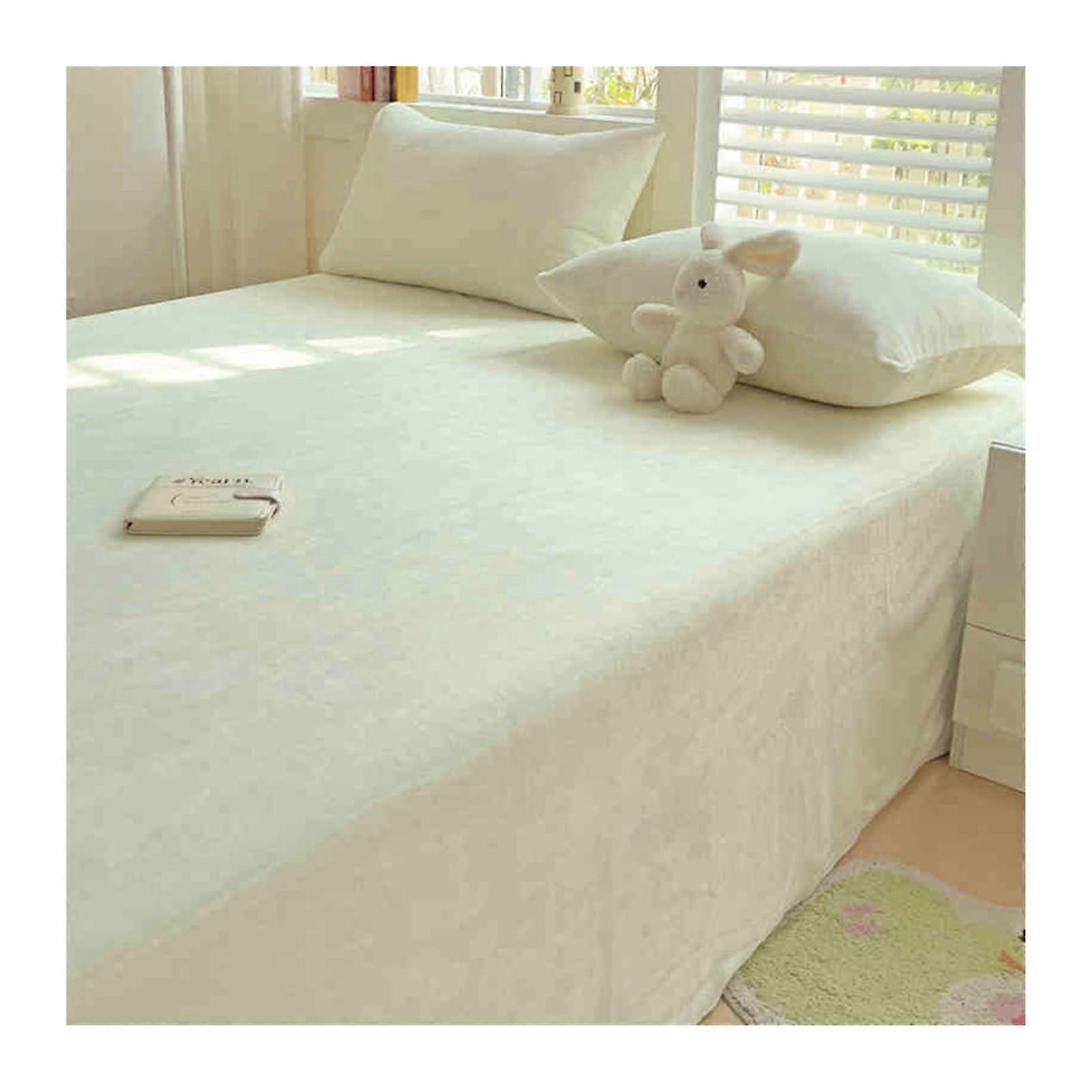 Flannel Flat Sheet Twin Full Queen Size Multicolor Super Soft Fleece  Sheet Beige Pillowcases 48x74cm X2 200x230cm