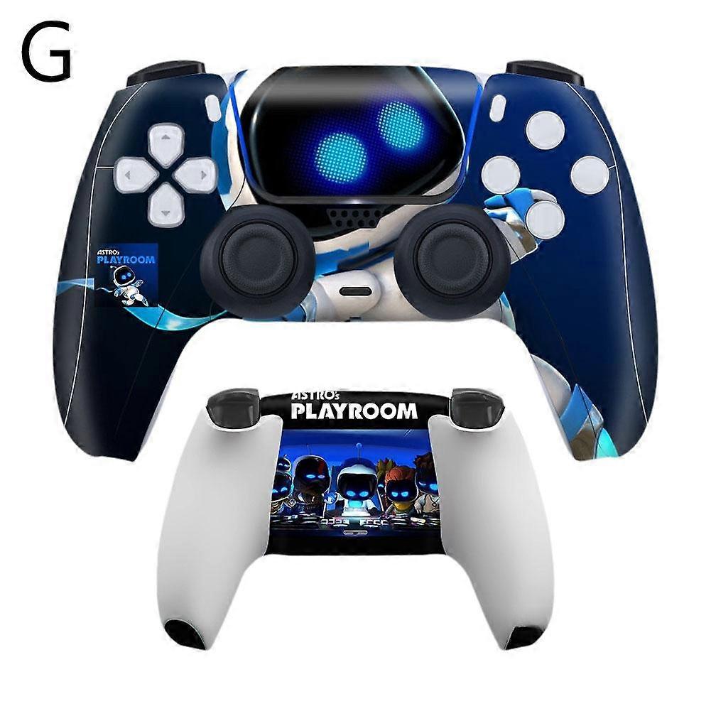 For PS5 Controller Skins Small Robot Design Front Back Protective Stickers Waterproof Scratch Resistant