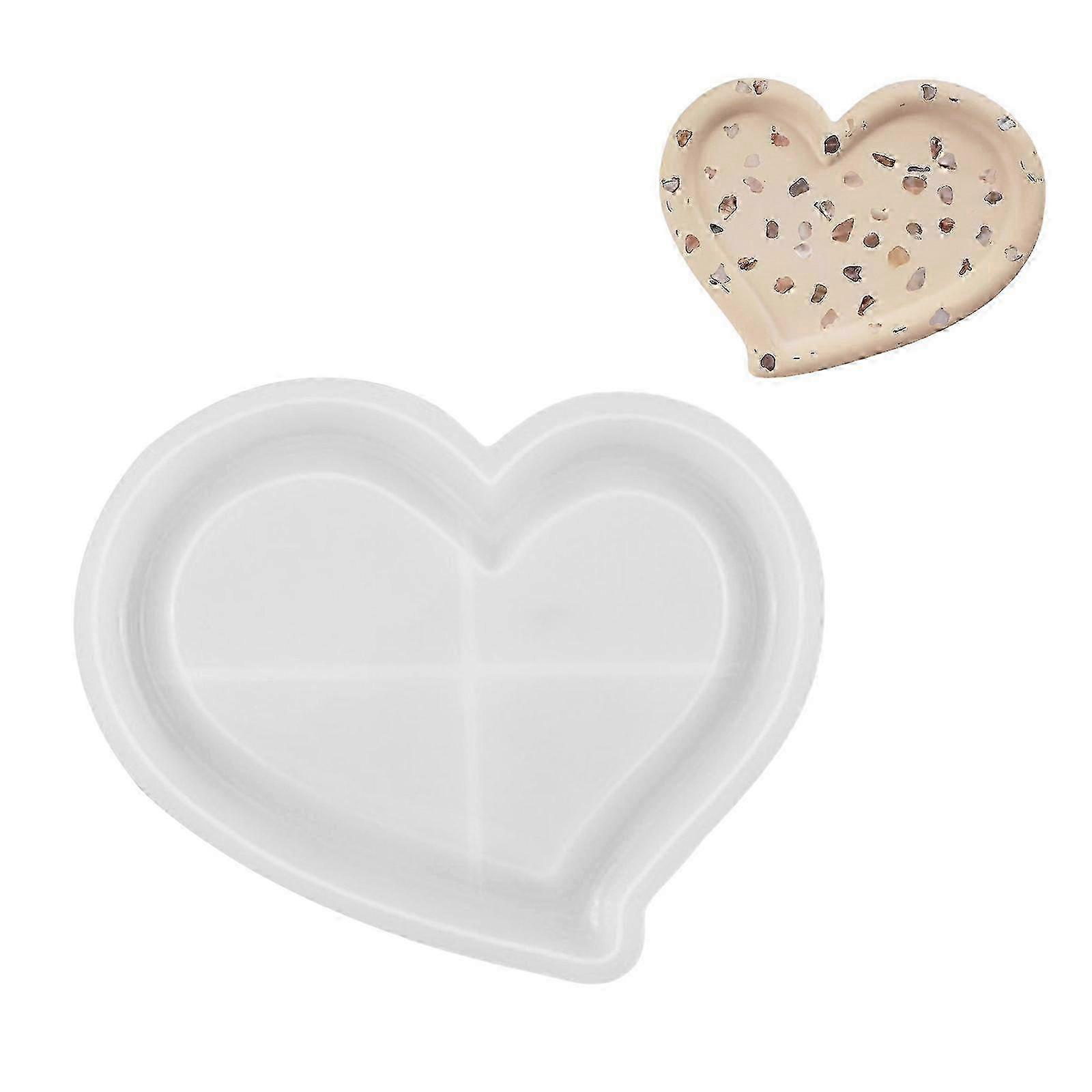 Creative Heart Shape Silicone Mold for Resin Plaster and Cement Trays Home Decorative Crafting Tool Silicone Texture L