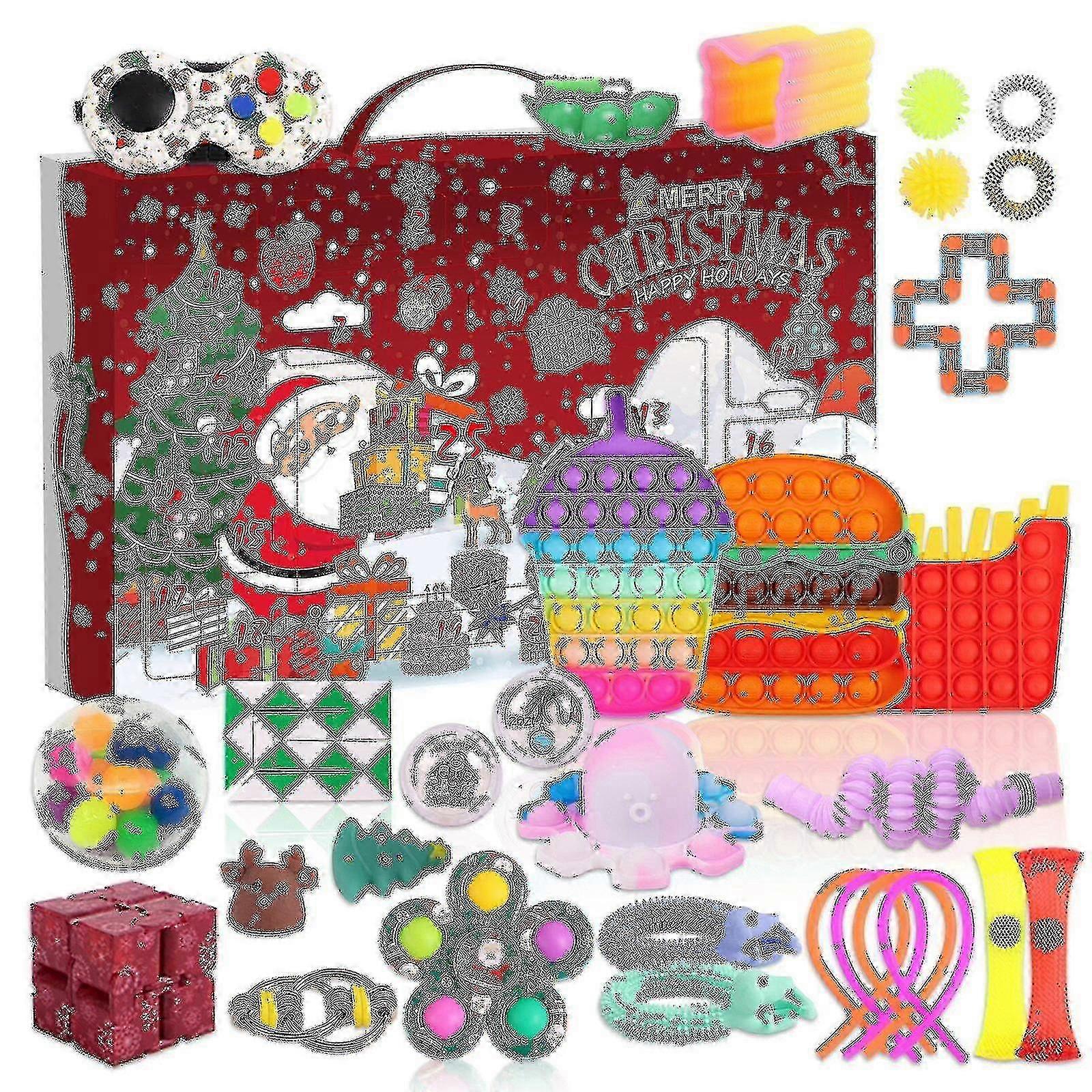 Χριστουγεννιάτικο Ημερολόγιο Δώρου Fidget Toys 24 Ημερών Σετ Αντιστρες, Ανακούφιση από το Στρες, Παιχνίδι Fidget Blind Box για Παιδιά - Mxbc