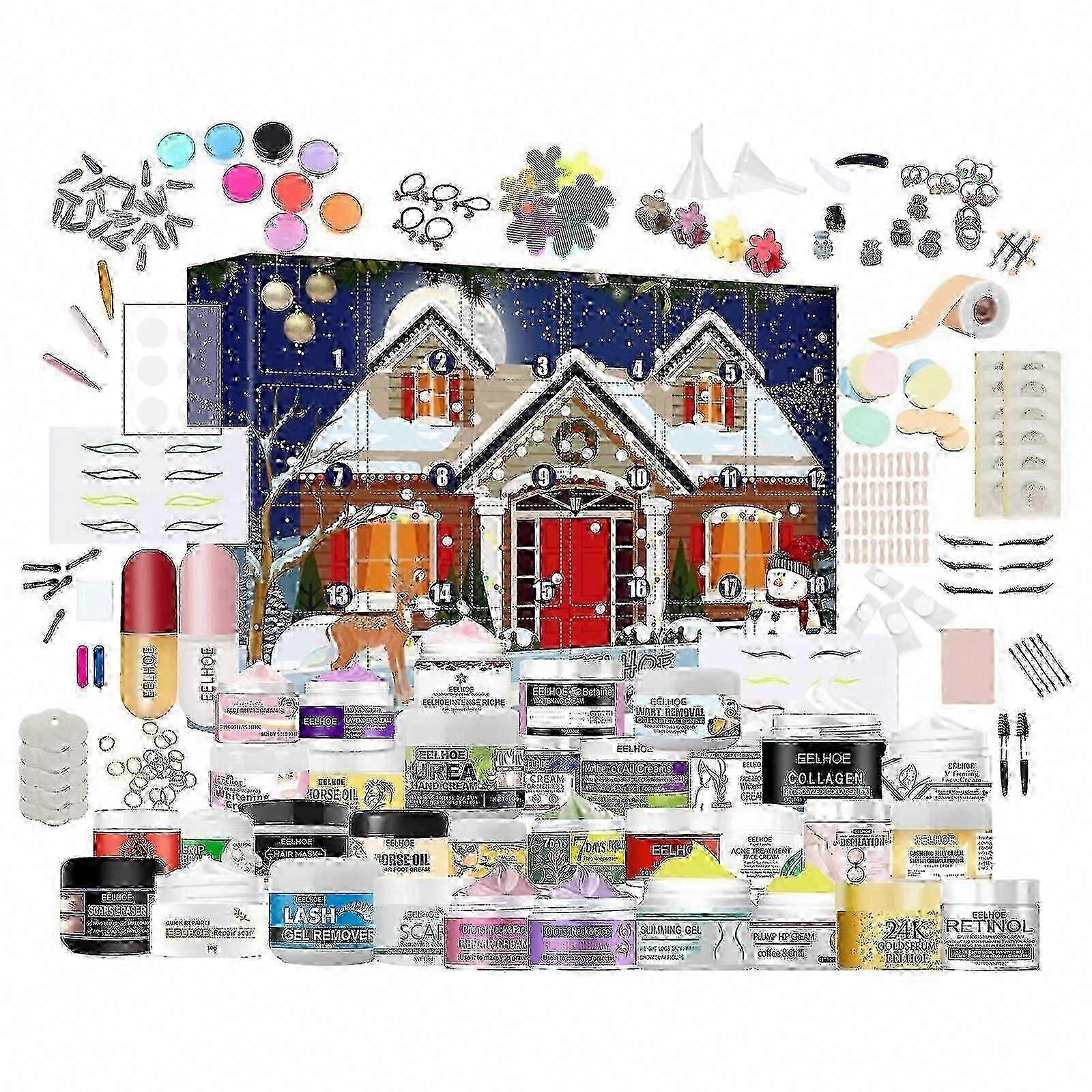 Jul Countdown Box Skönhet Hudvård Presentset för kvinnor Överraskning Adventskalender