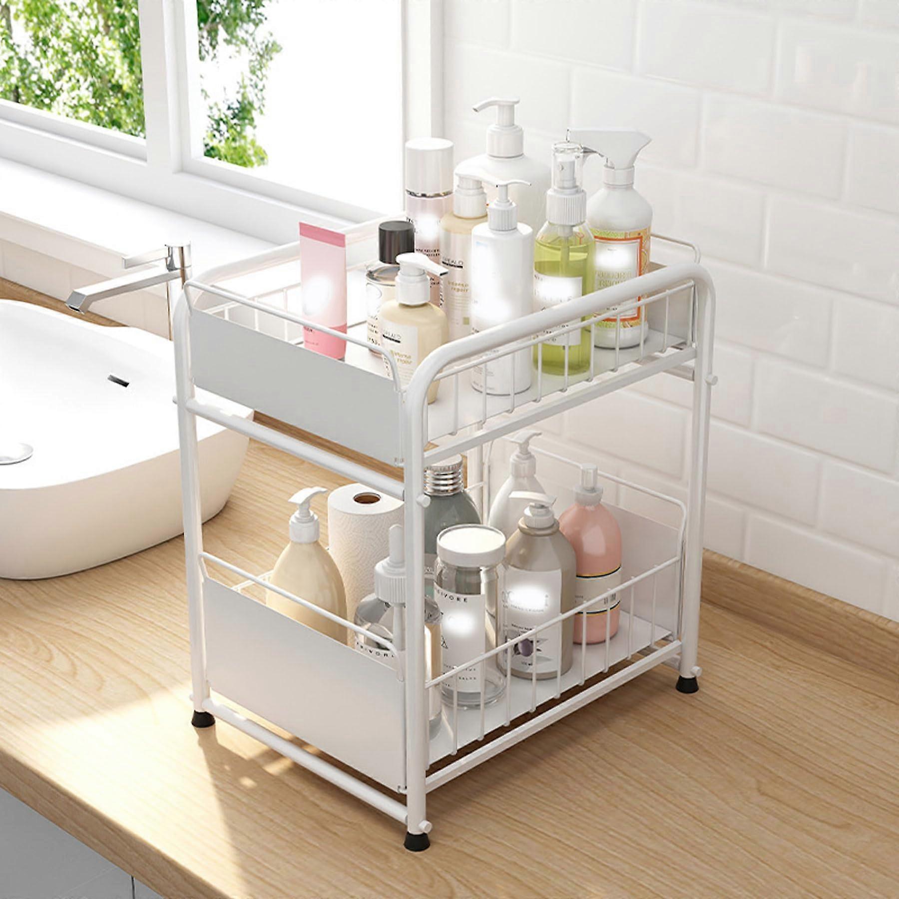 Under Sink Storage 2Tier PullOut Cupboard Organizer Waterproof Multipurpose UnderSink Organizer For Bathroom Kitchen