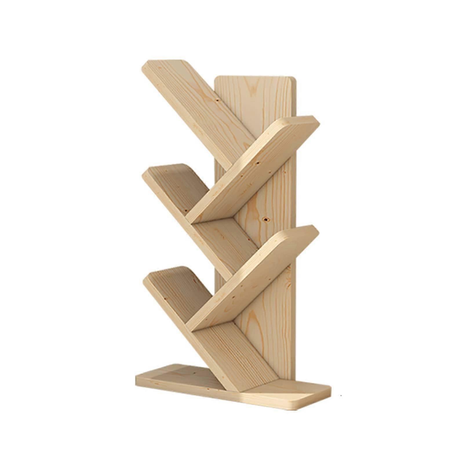 5 Tier Pine Wood Magazine Display Rack Tree Shape Floor Standing Living Room Holds Newspapers Magazines And Books