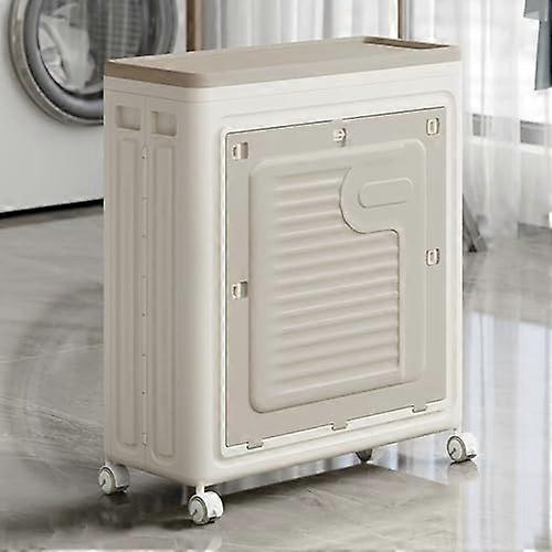 Laundry Basket Foldable Multipurpose Hamper With Lids And Wheels, 9.84Inch, Portable Storage Basket For Home Hotel