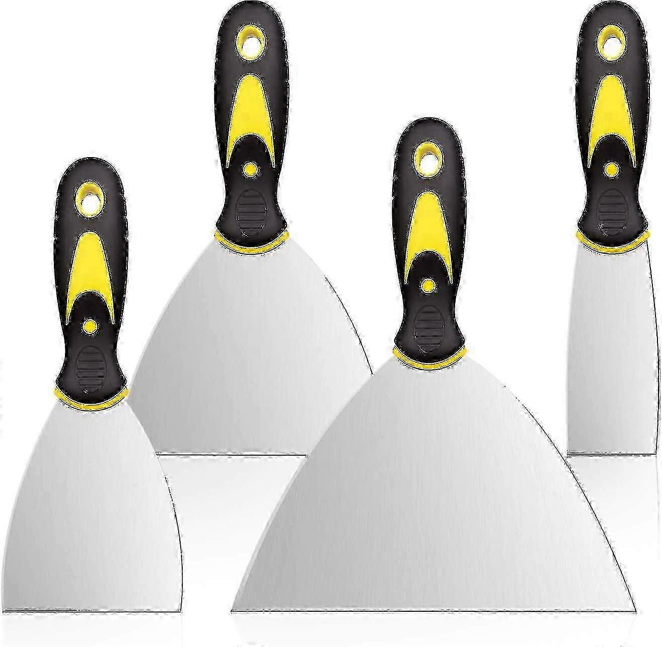 Durable 4-Pack Putty Knife Set: Ideal for Plastering, Cement Application, and Wallpaper Removal
