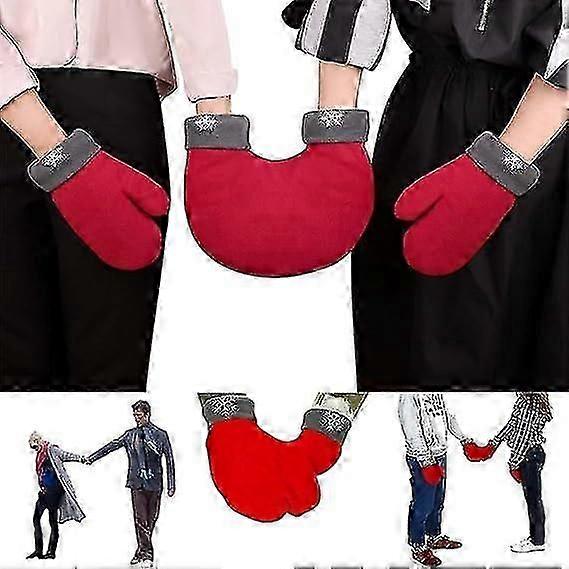 Hand In Hand Mitten Couples Lovers Gloves Winter Warm Gloves Christmas Valentines Day Gifts For Couples Mittens Winter Warm Gloves