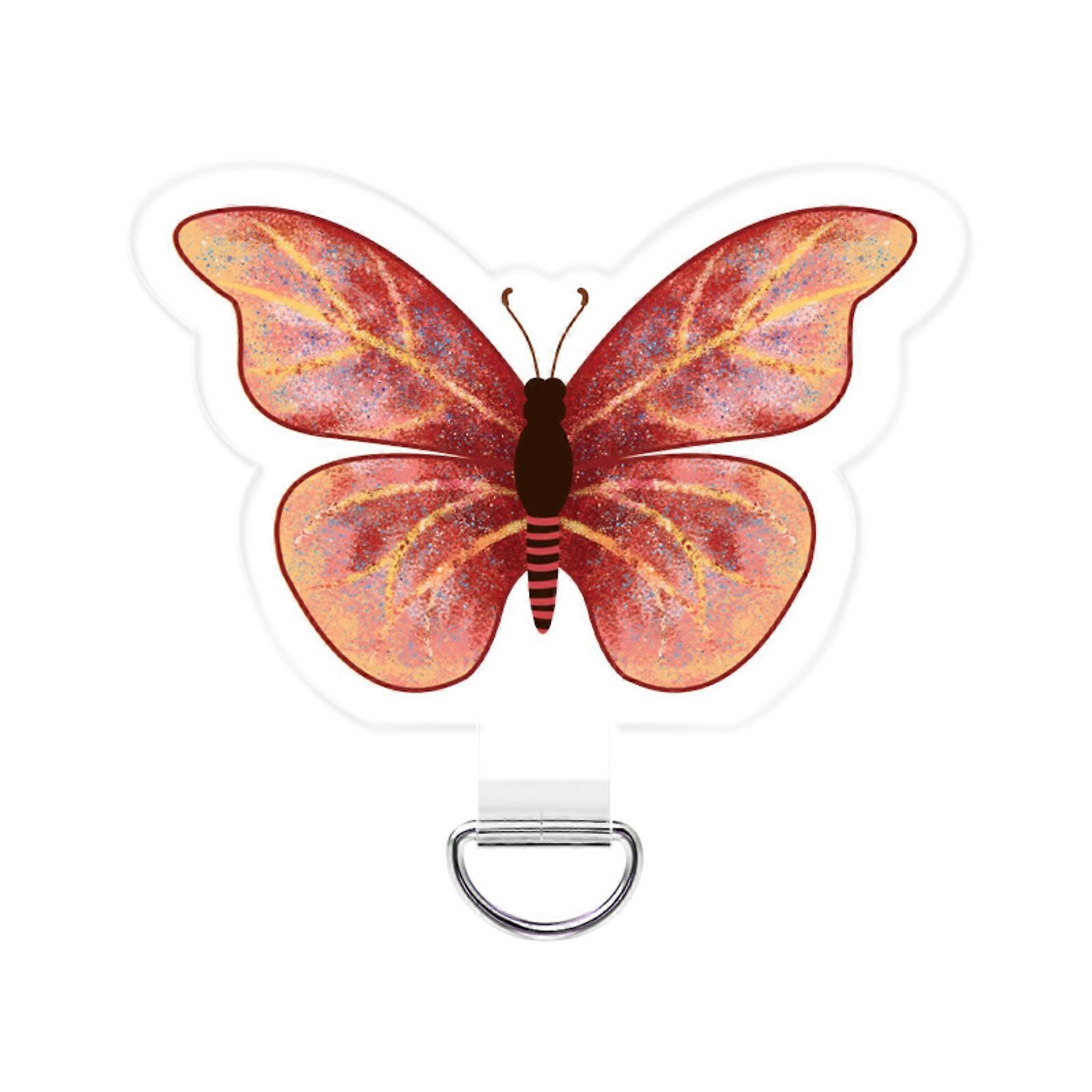 Removable Butterfly Phone Cord Grip Plastic Metal Multiple Functional Clip For IDENTITY Layouts Access Not Slip Plan  red