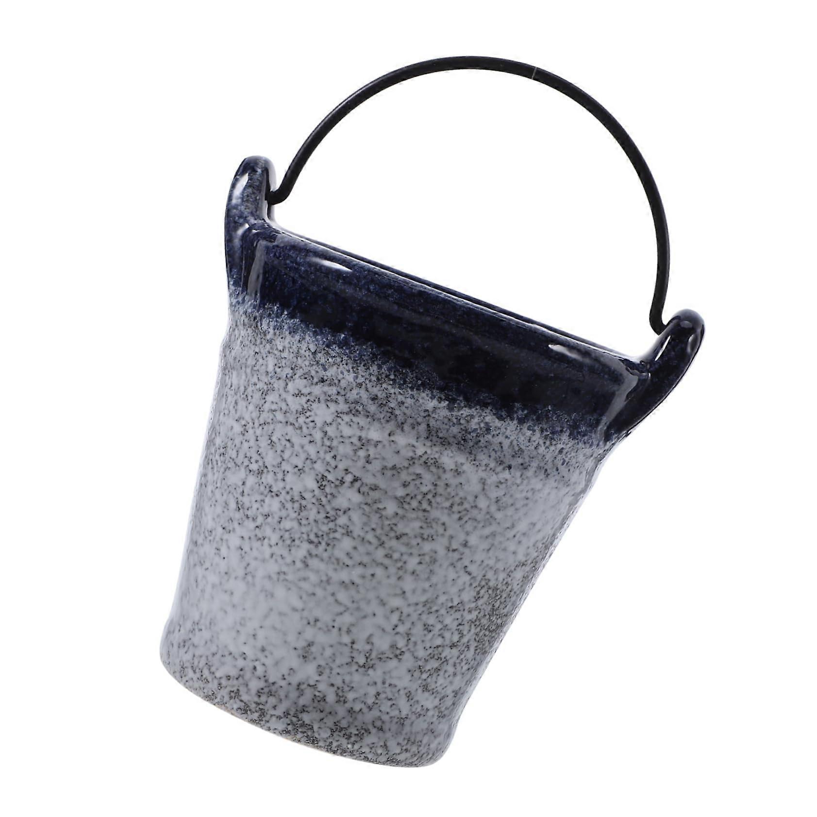 Japanese Style Snack Bucket With Handle Large Blue Food Grade Ice Storage Container For Fries Chips Candy Fried Chicken