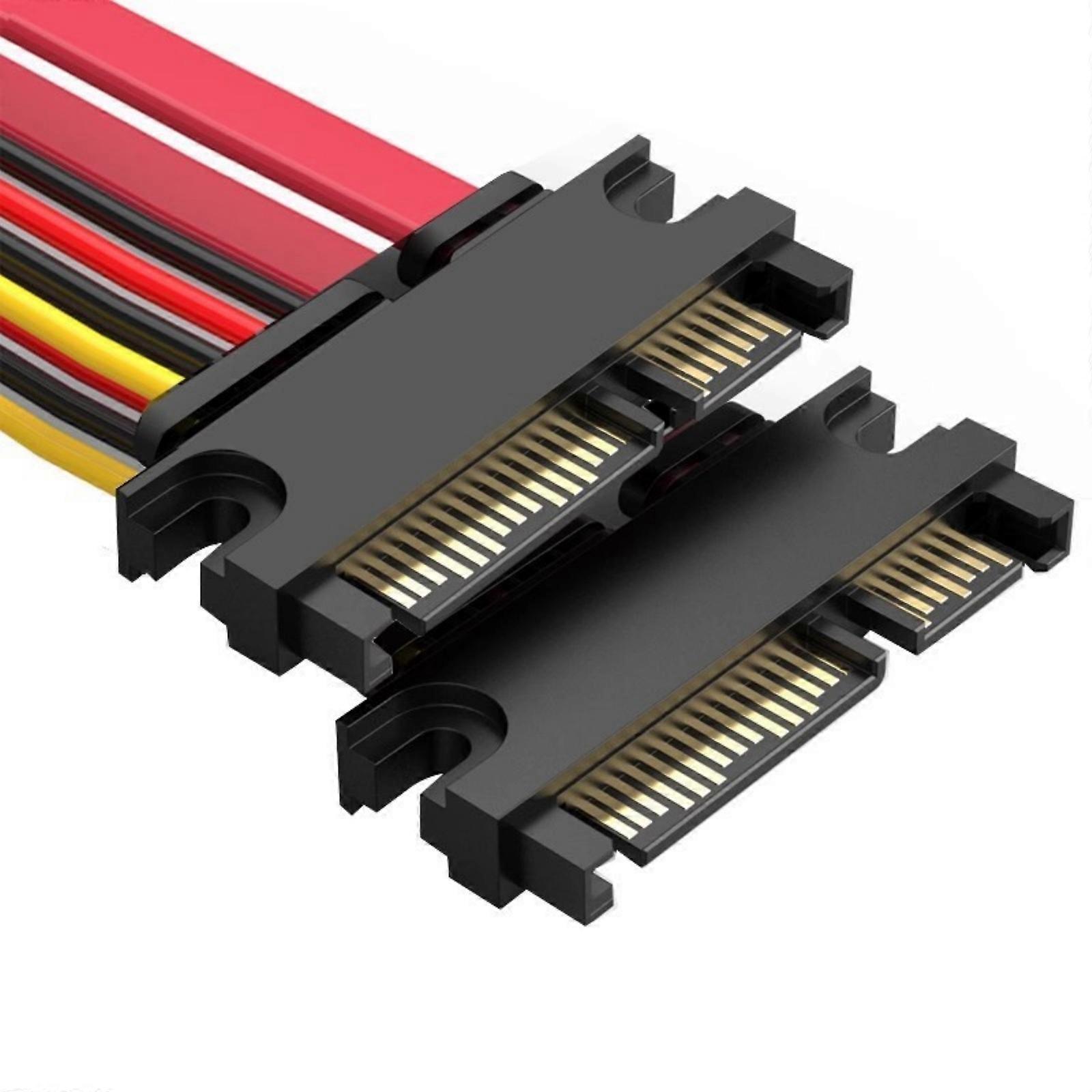 Satas Power and Data Cable with Metal Conductors AntiInterference PC Laptop Compatibility Stable Signal Transmission Multicolor