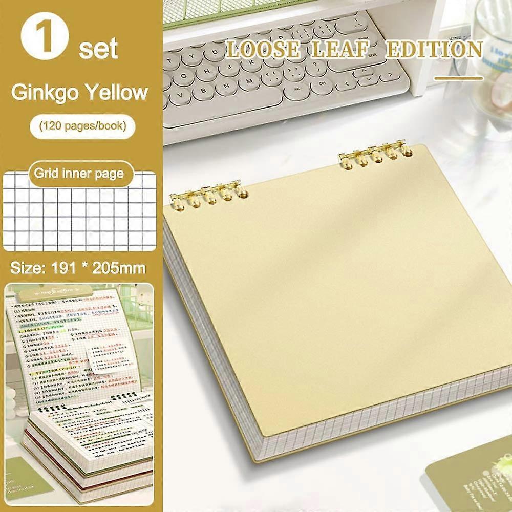 Thickened 120 Pages Loose-leaf Notebook Flip Up Color Notepad Detachable Grid Inner Pages Hand Account Book Gift