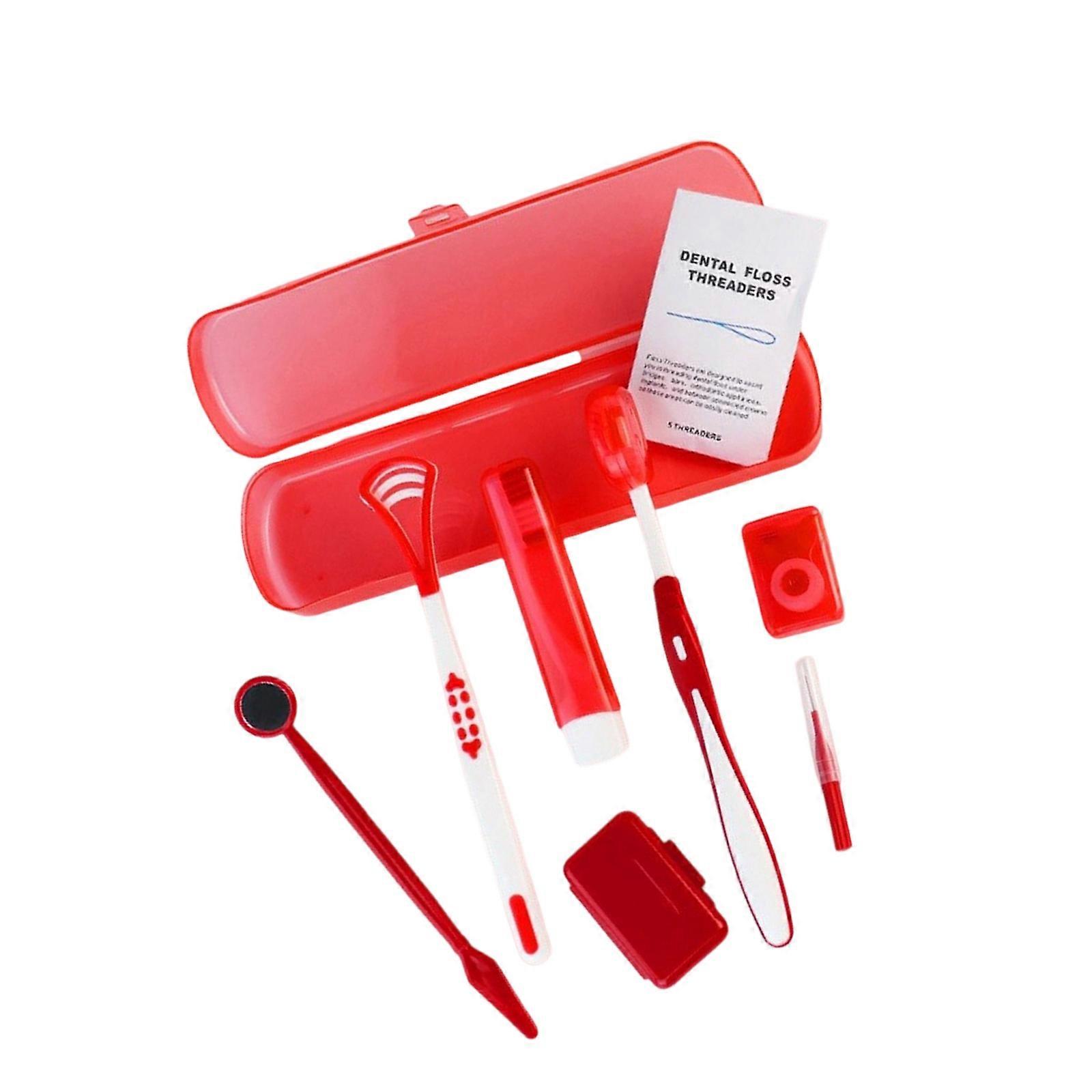 Travel Dental Care Toothbrush Toothpaste Floss Recyclable Resin Toothbrush Set For Everyday Hygiene Routine Multicolor