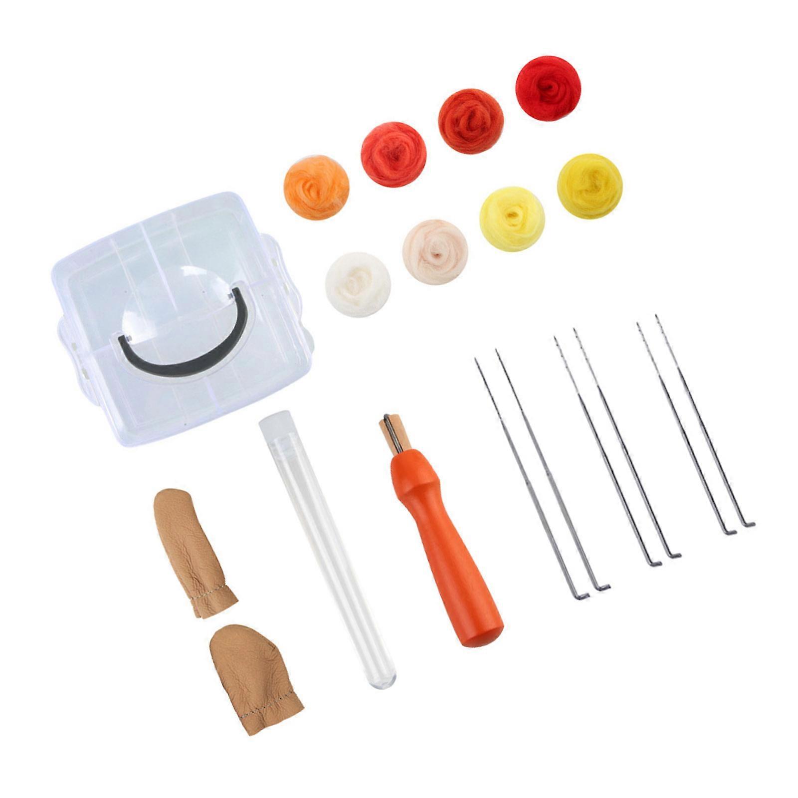 Needle Felting Kits Starter Felting Kits for Beginner Adult Felting Tools Included Needle Finger Protector Material Pack Multicolor
