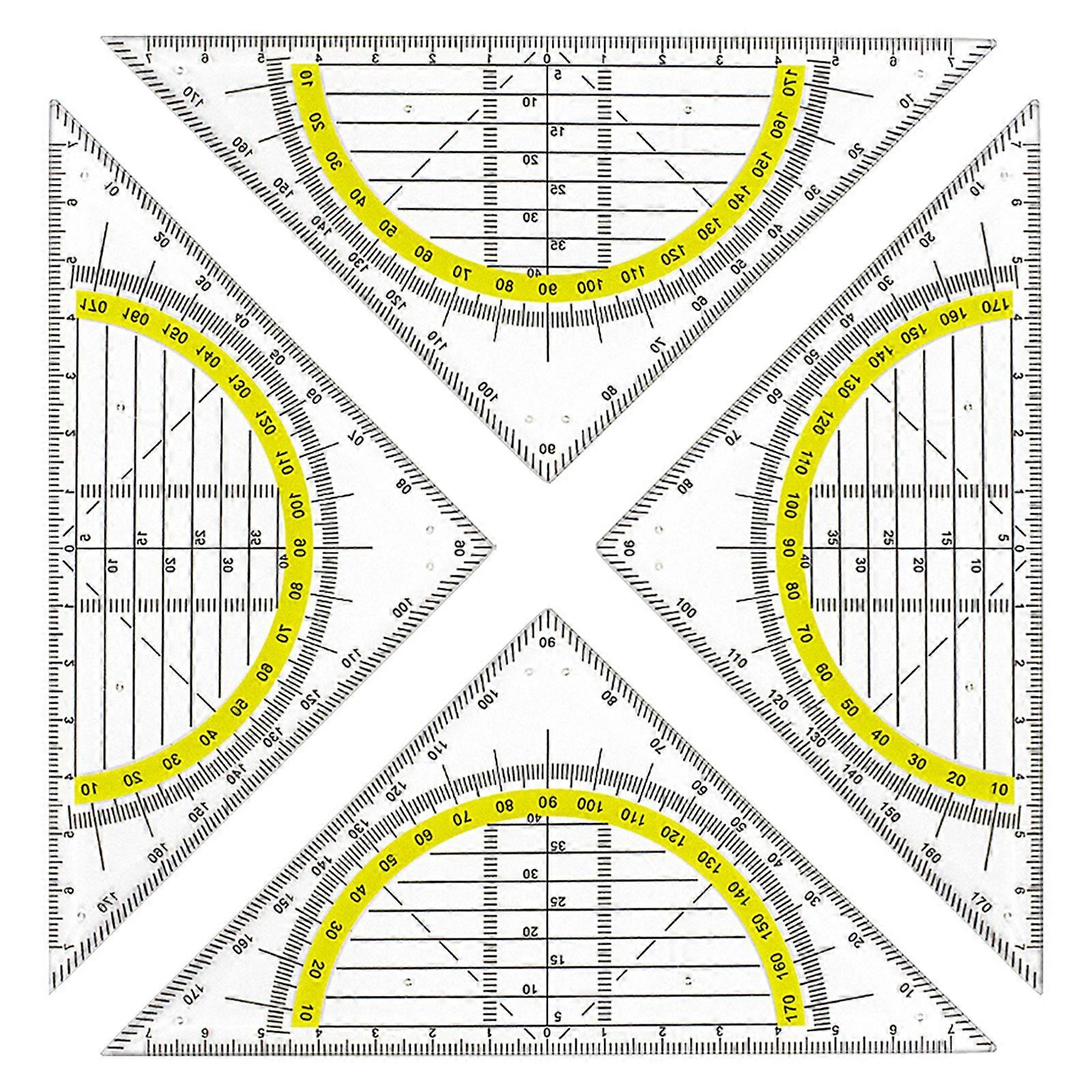 Clear Set Square 180 Degrees Protractors Geometry Drafting Angles Measuring Tool for Architectural Drawing Math Drafting  Model B
