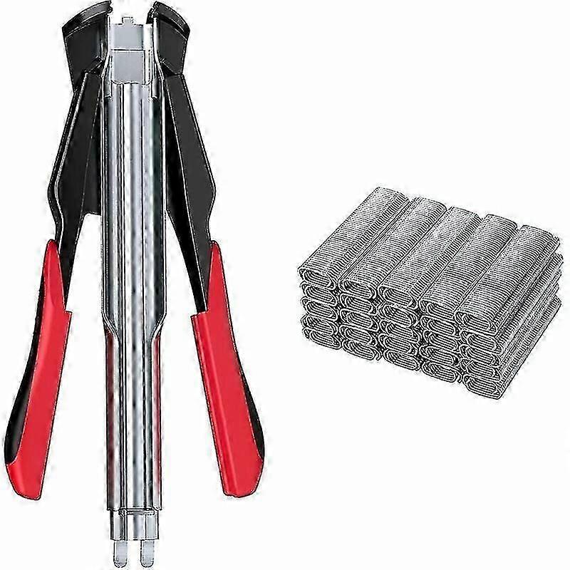 Automatic Wire Clip Circlip Pliers Fence Stapler With 100pcs Galvanized C-type Rings Compatible Fence Meshes And Nets Cages